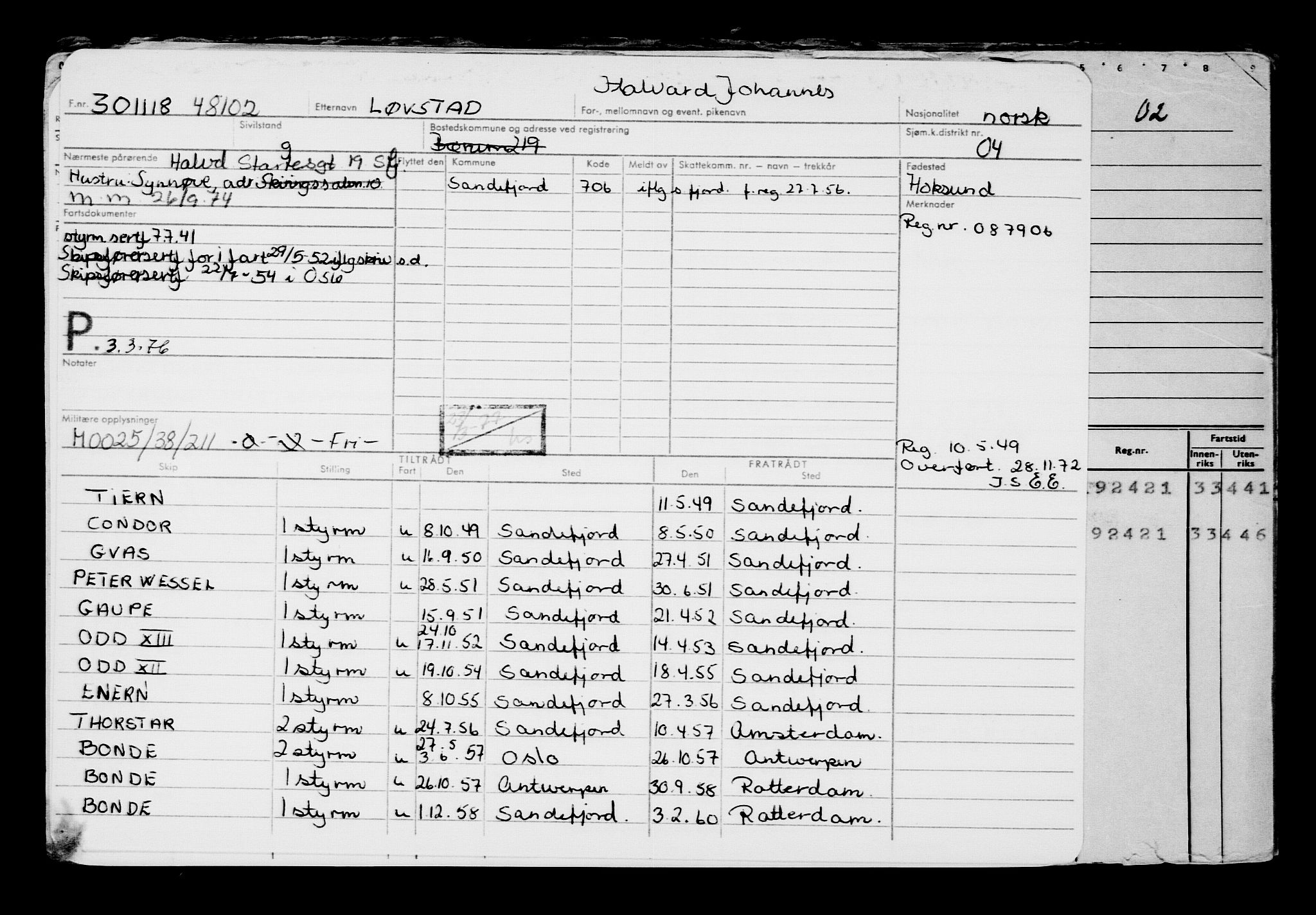 Direktoratet for sjømenn, AV/RA-S-3545/G/Gb/L0164: Hovedkort, 1918, s. 383