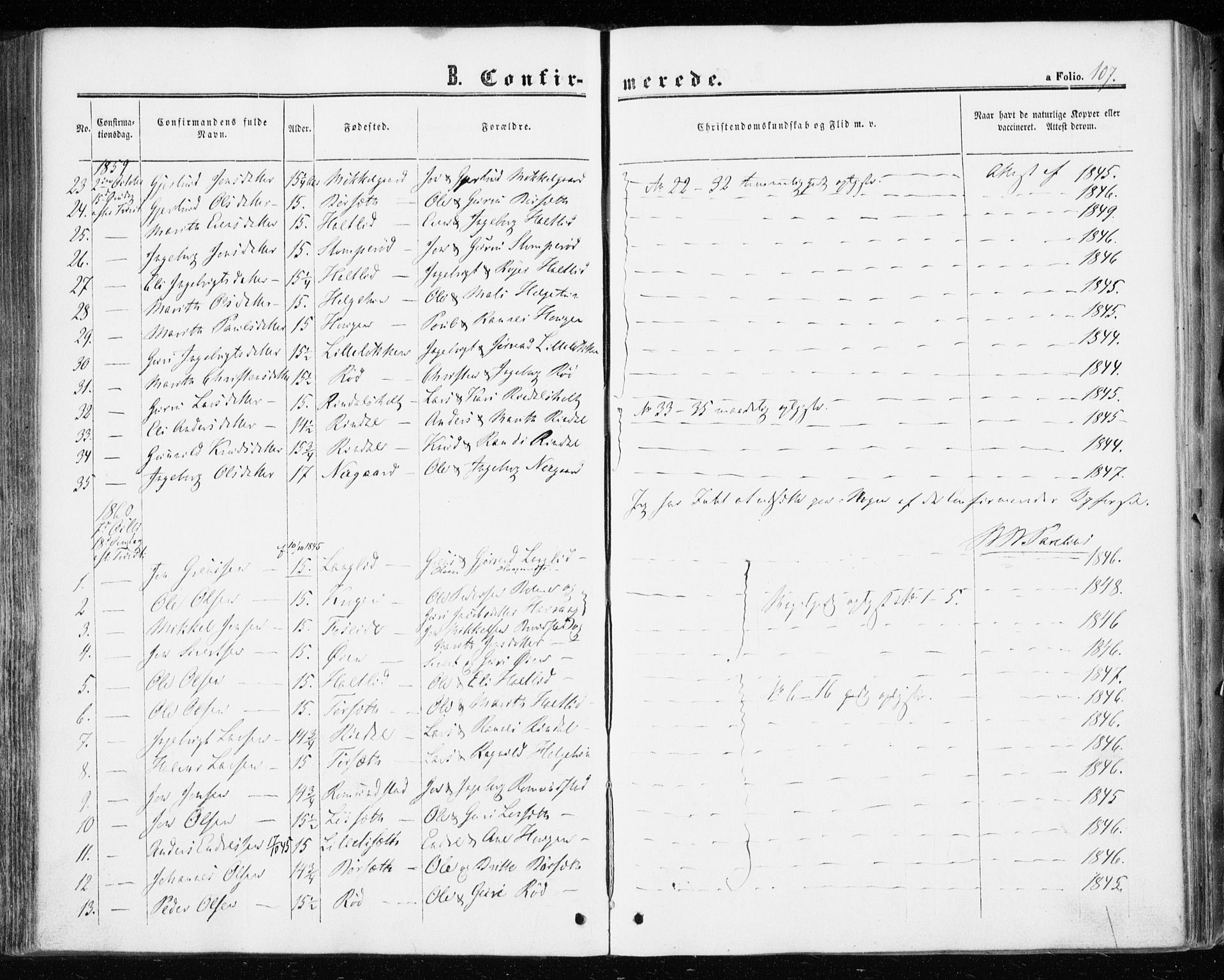Ministerialprotokoller, klokkerbøker og fødselsregistre - Møre og Romsdal, AV/SAT-A-1454/598/L1067: Ministerialbok nr. 598A01, 1858-1871, s. 107
