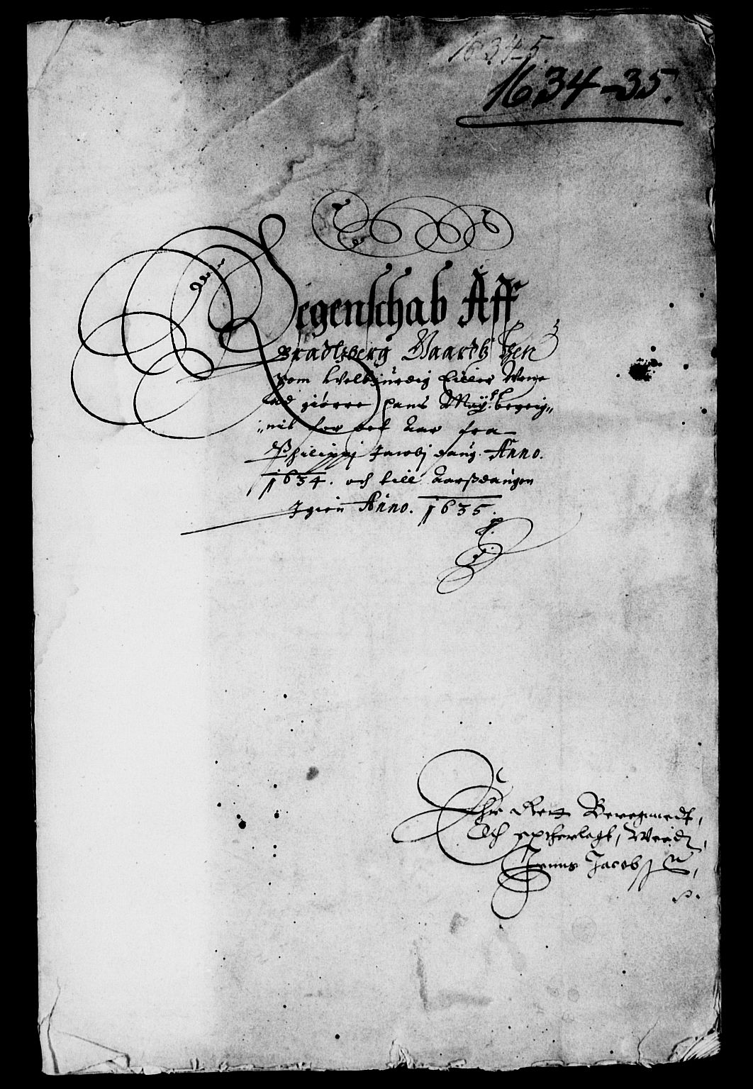 Rentekammeret inntil 1814, Reviderte regnskaper, Lensregnskaper, AV/RA-EA-5023/R/Rb/Rbp/L0017: Bratsberg len, 1633-1635