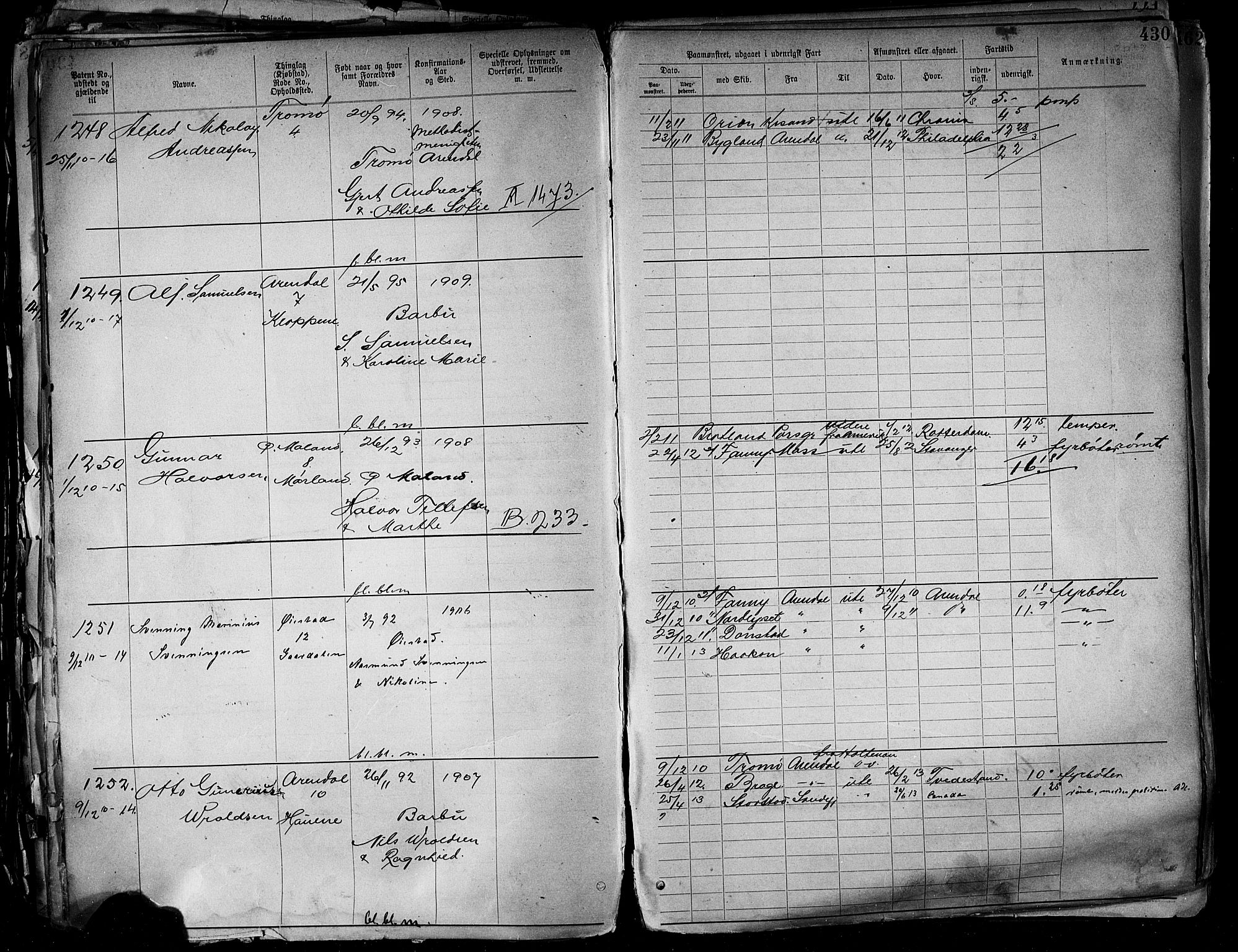 Arendal mønstringskrets, AV/SAK-2031-0012/F/Fa/L0004: Annotasjonsrulle nr 3828-4715 og nr 1-1296, S-4, 1892-1918, s. 446