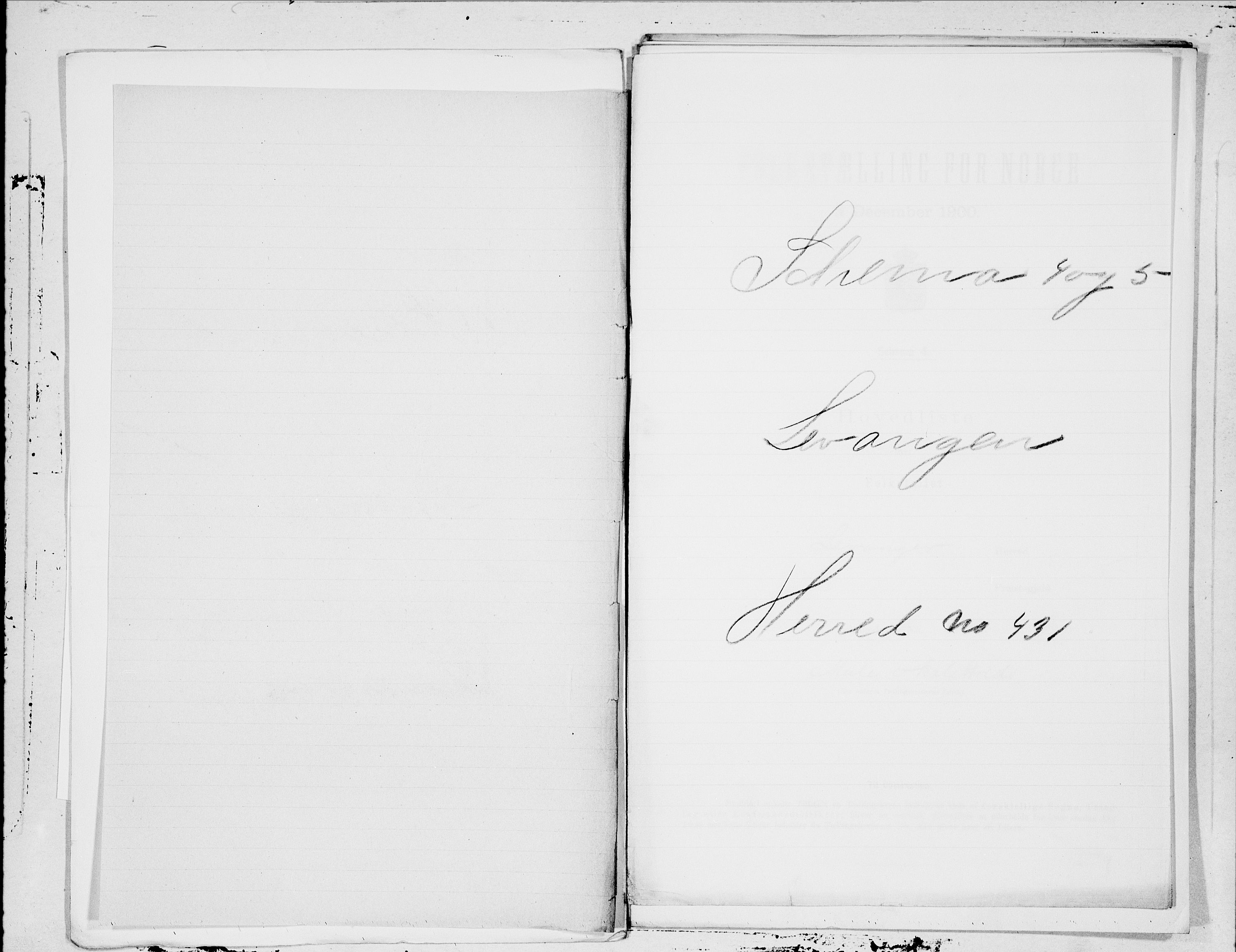 SAT, Folketelling 1900 for 1720 Levanger herred, 1900, s. 1