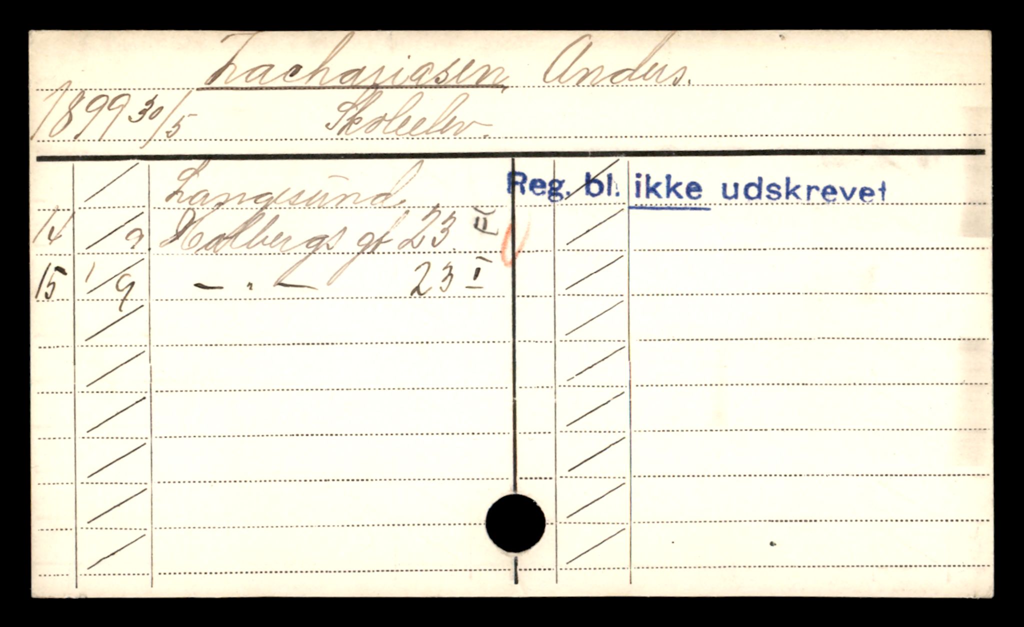 Oslo folkeregister, Registerkort, AV/SAO-A-11715/D/De/L0008: Menn: Zachariasen Anders - Aavik Johan, 1906-1918