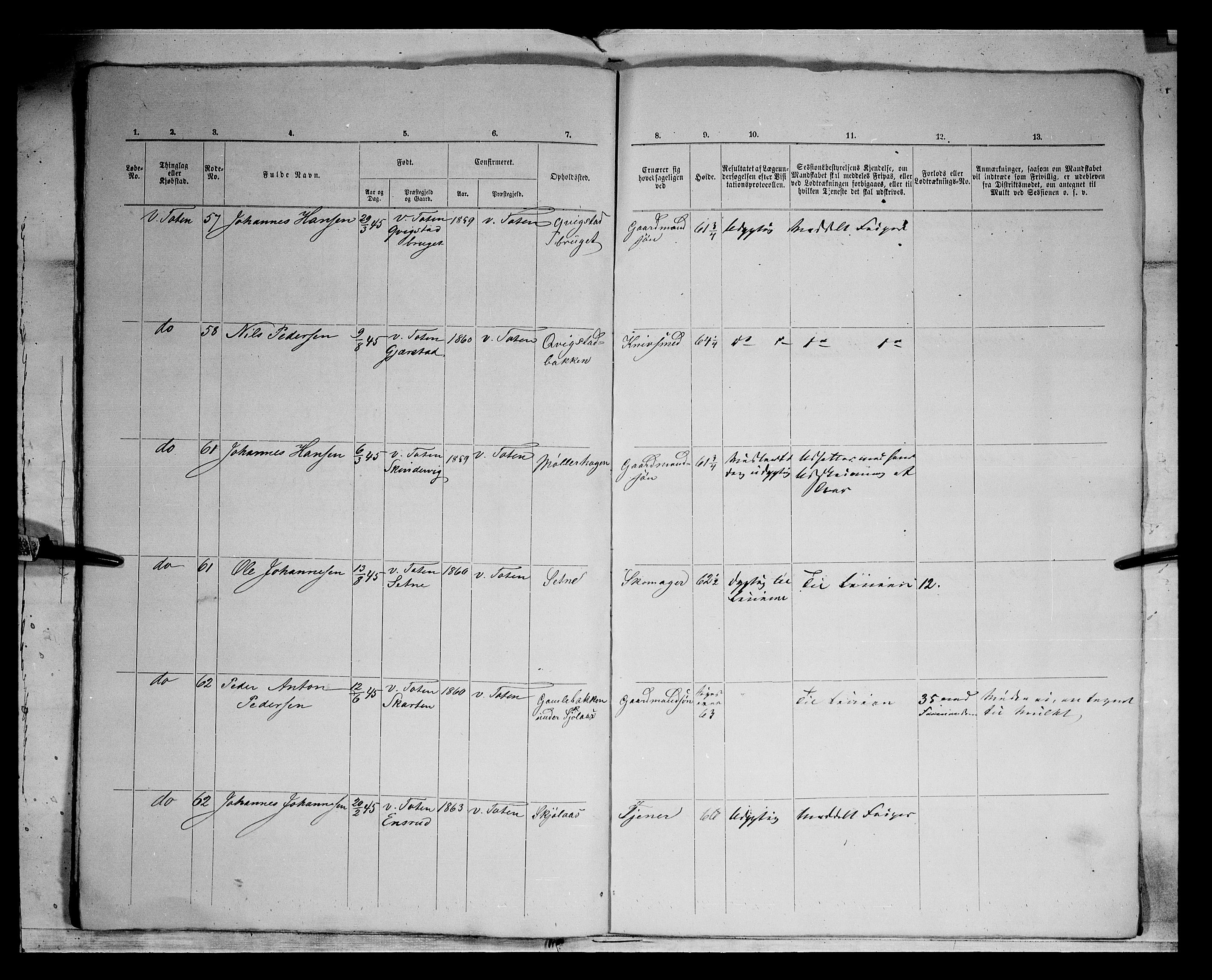 Fylkesmannen i Oppland, AV/SAH-FYO-002/1/K/Kg/L1167: Søndre og Nordre Land, Vestre Toten, 1860-1879, s. 7783