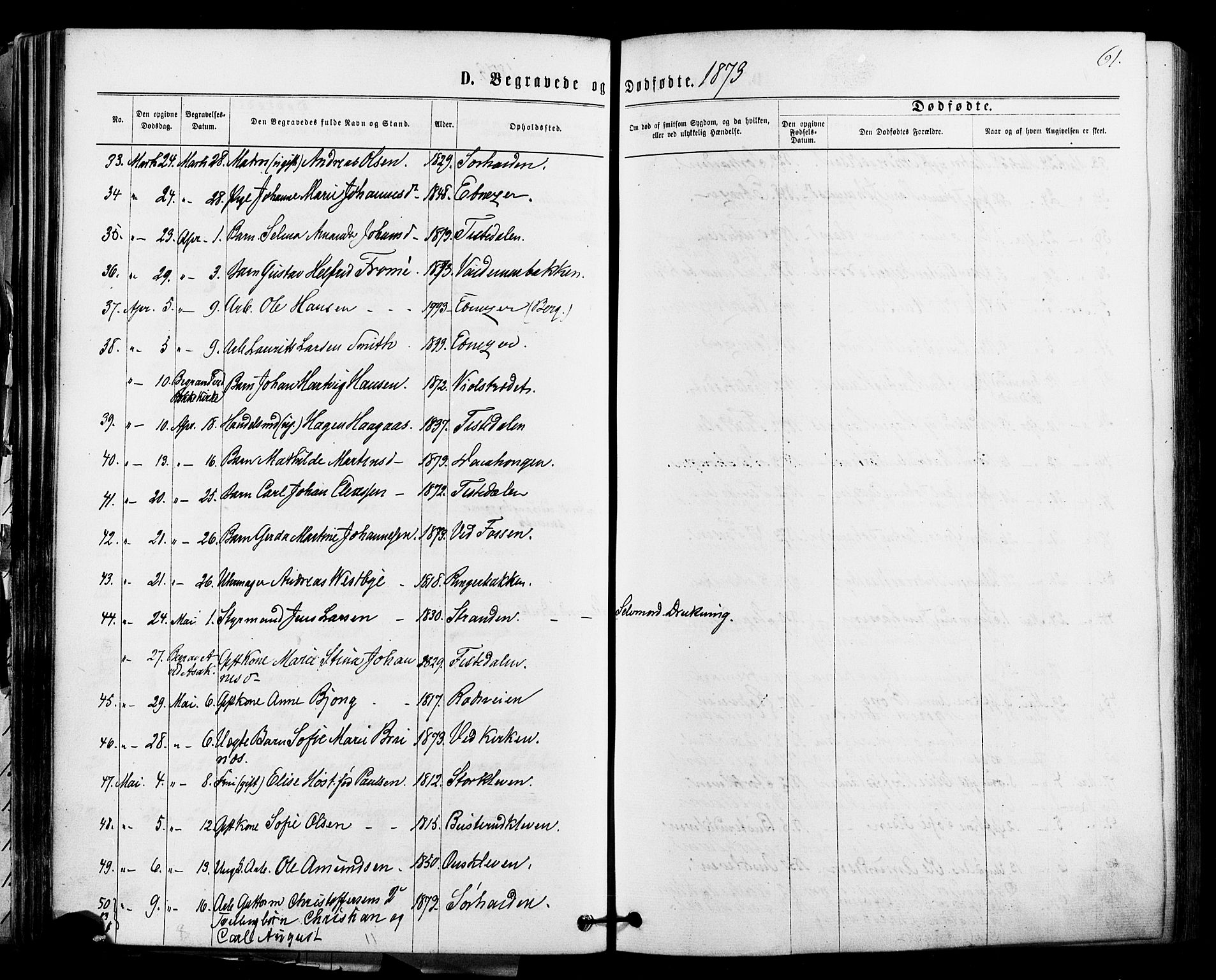 Halden prestekontor Kirkebøker, AV/SAO-A-10909/F/Fa/L0010: Ministerialbok nr. I 10, 1866-1877, s. 61