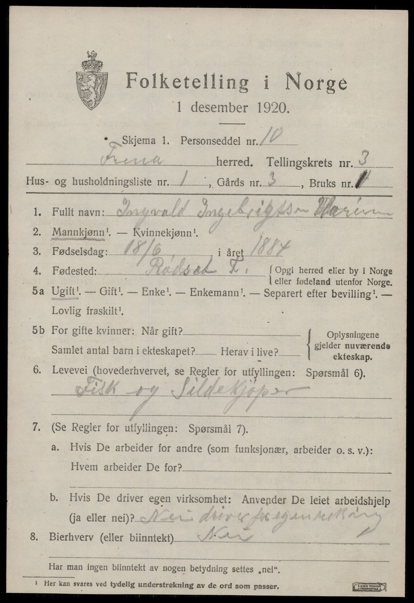 SAT, Folketelling 1920 for 1548 Fræna herred, 1920, s. 2323