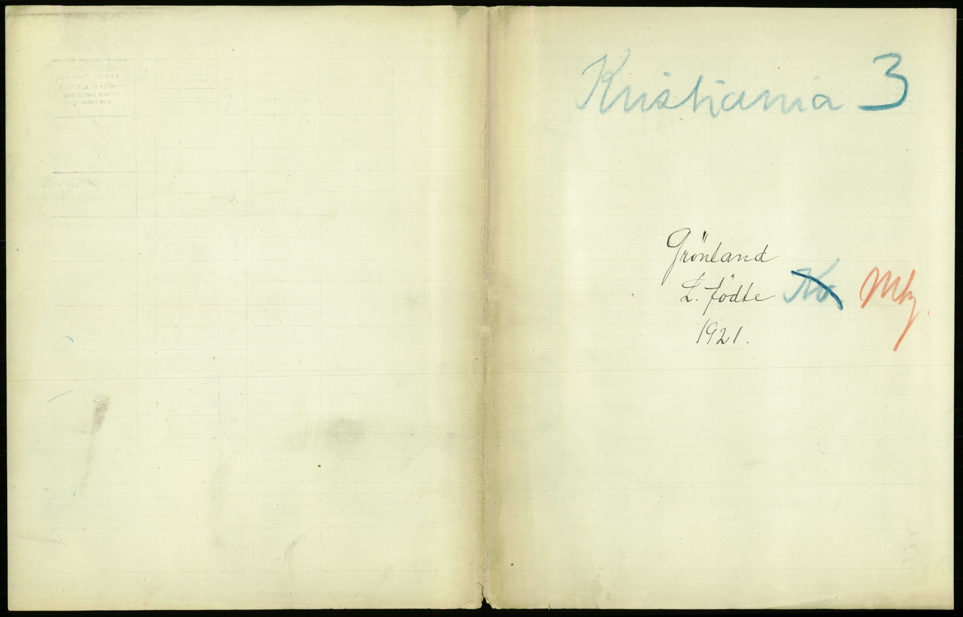 Statistisk sentralbyrå, Sosiodemografiske emner, Befolkning, AV/RA-S-2228/D/Df/Dfc/Dfca/L0010: Kristiania: Levendefødte menn og kvinner., 1921, s. 441