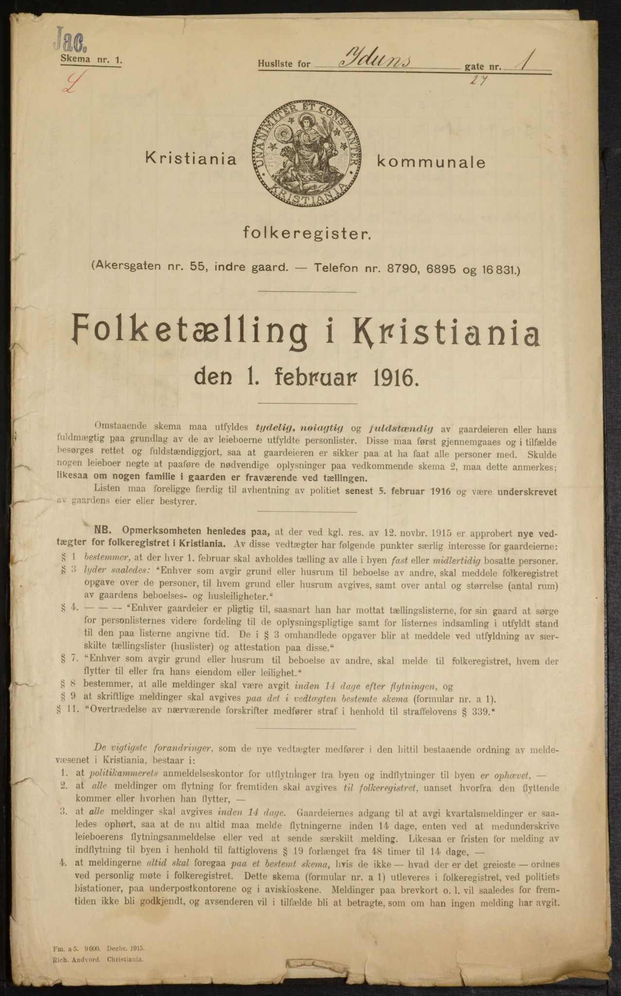 OBA, Kommunal folketelling 1.2.1916 for Kristiania, 1916, s. 43794