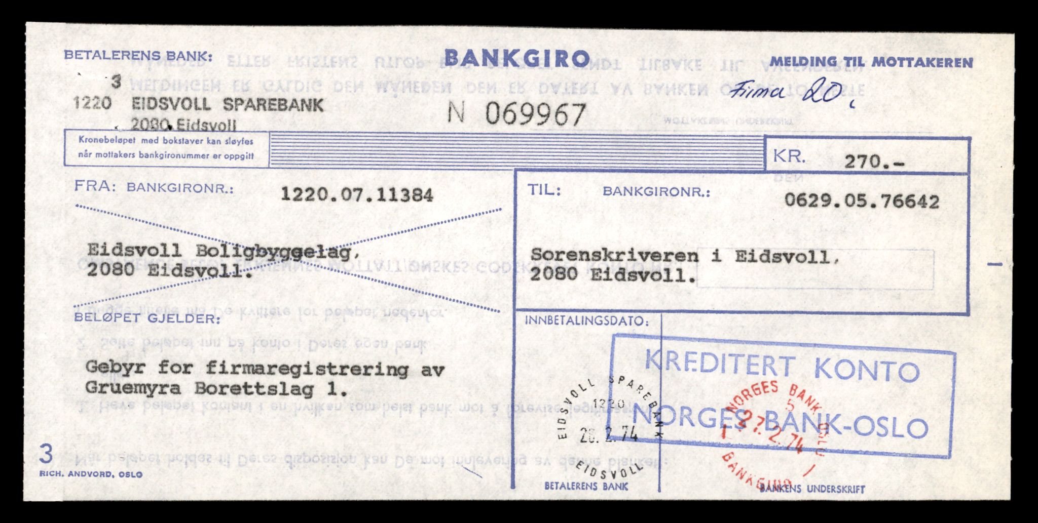 Eidsvoll tingrett, SAT/A-10371/K/Kd/Kdb/L0033:  Andelslag, Gr-J , 1944-1990