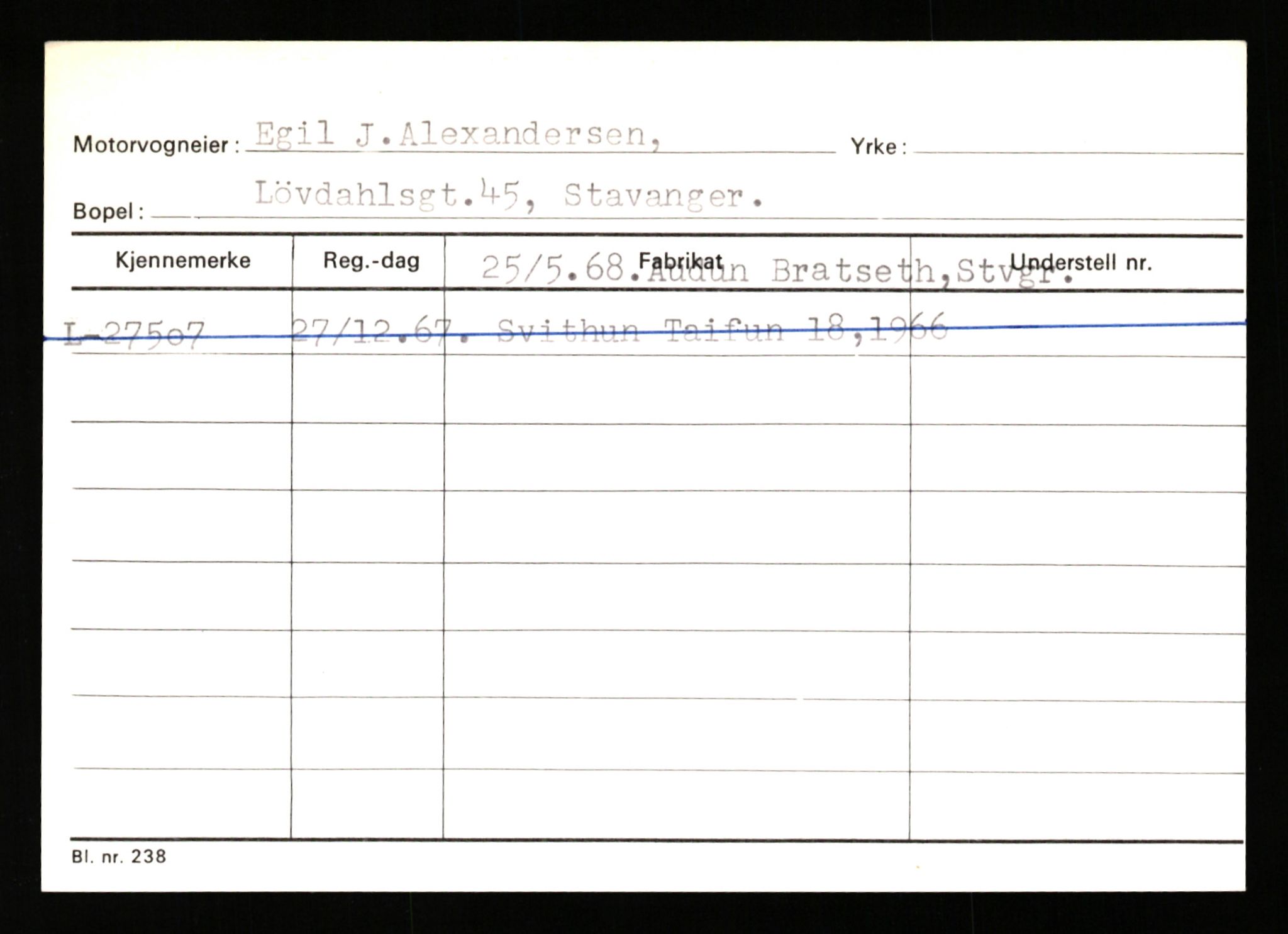 Stavanger trafikkstasjon, AV/SAST-A-101942/0/H/L0001: Abarbanell - Askerud, 1930-1971, s. 389