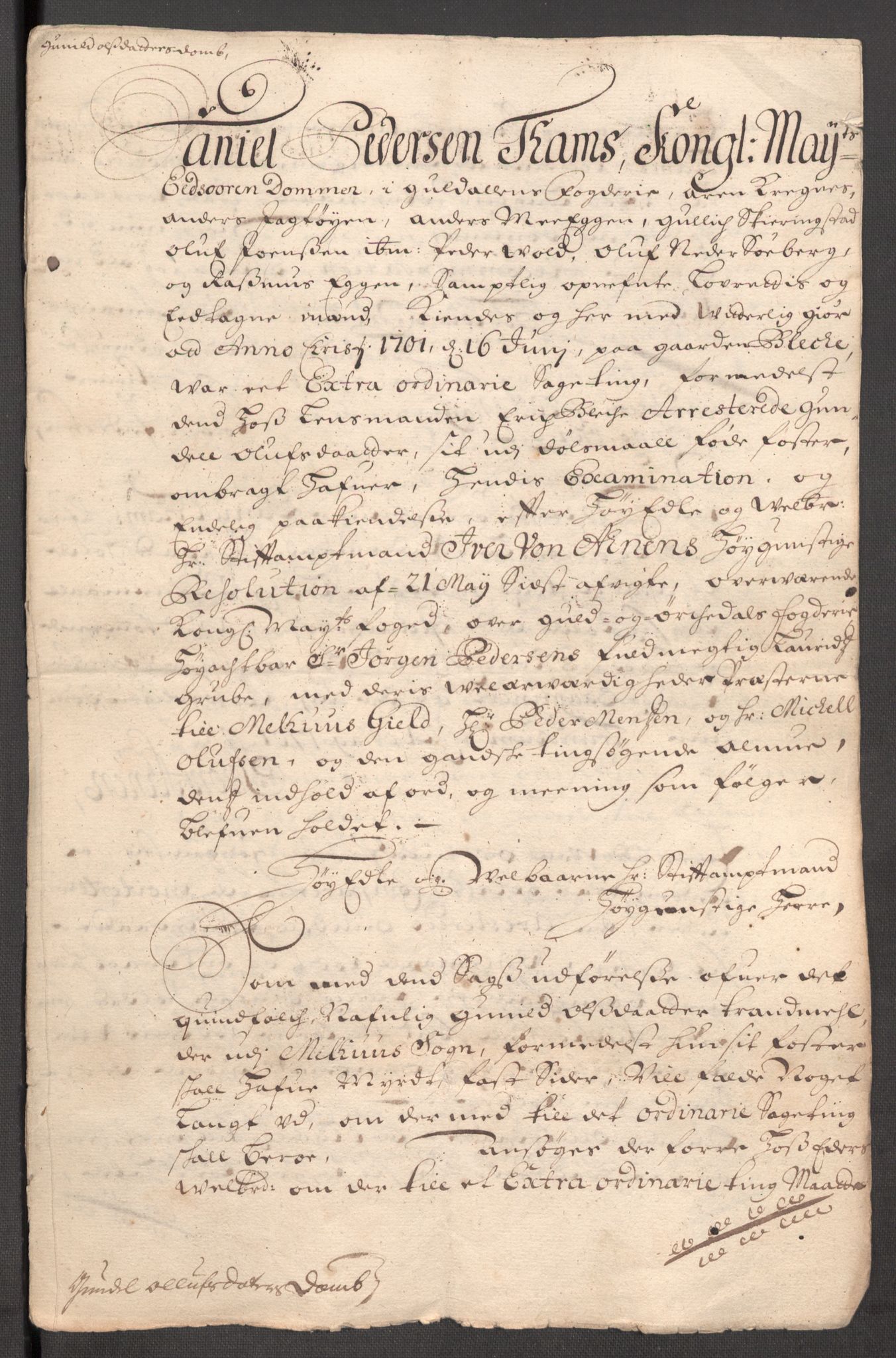 Rentekammeret inntil 1814, Reviderte regnskaper, Fogderegnskap, RA/EA-4092/R60/L3951: Fogderegnskap Orkdal og Gauldal, 1701, s. 325