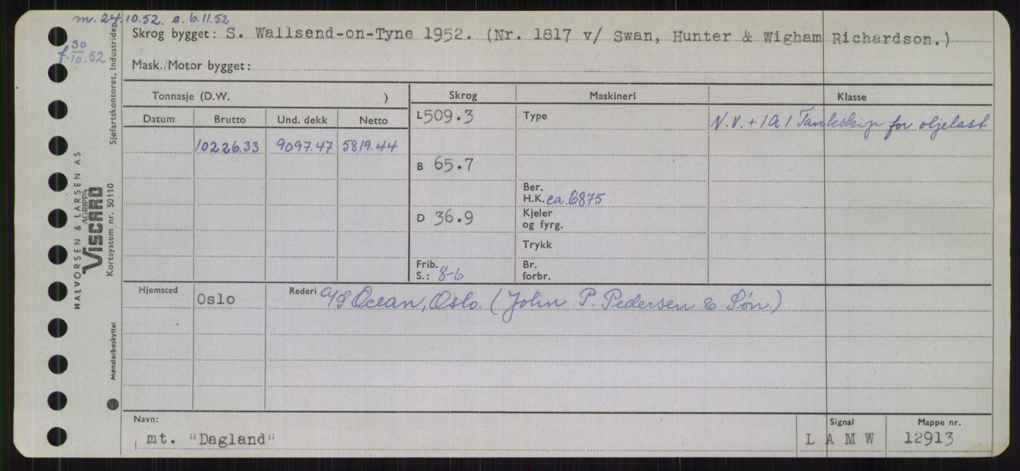 Sjøfartsdirektoratet med forløpere, Skipsmålingen, RA/S-1627/H/Hb/L0001: Fartøy, A-D, s. 473