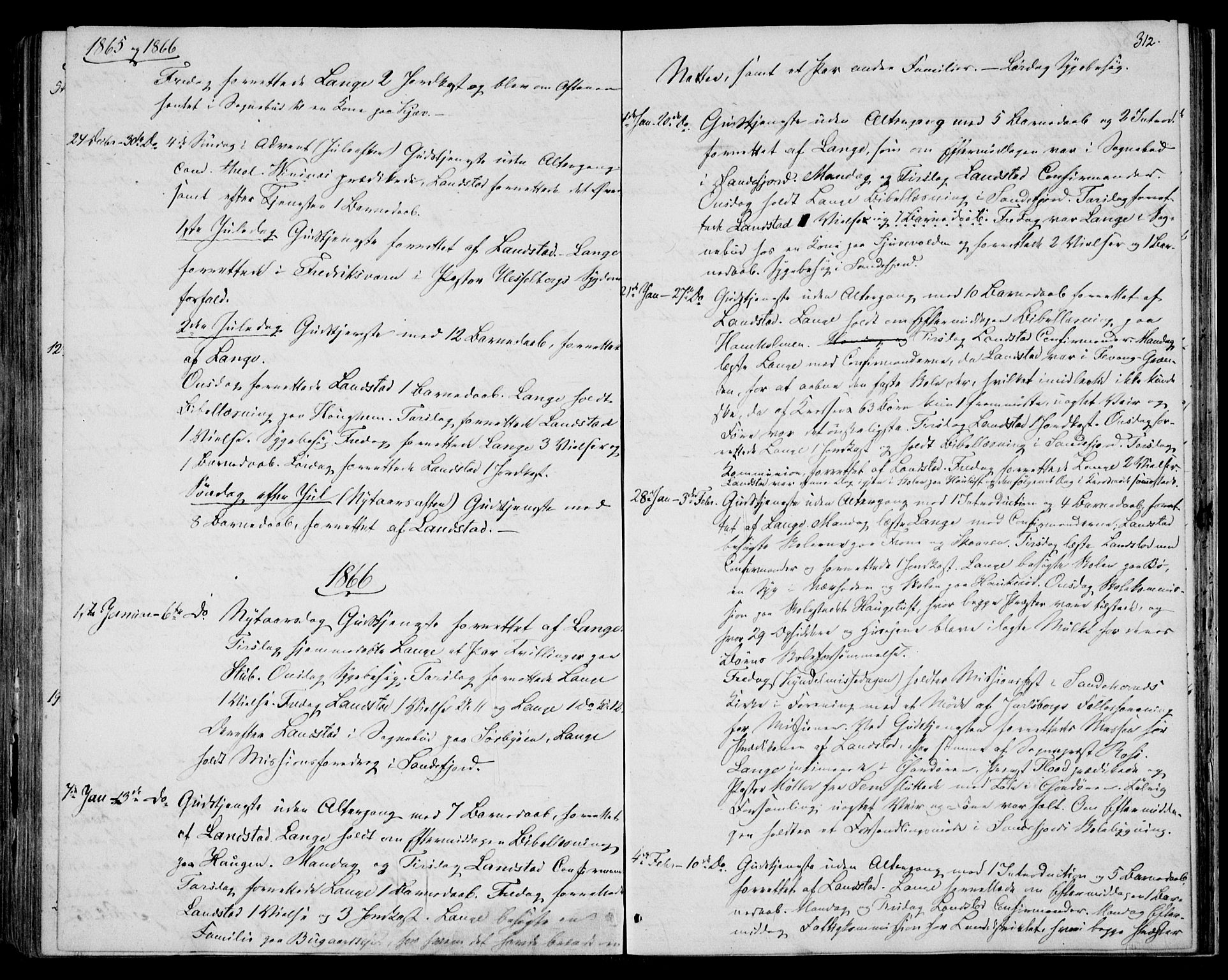 Sandar kirkebøker, AV/SAKO-A-243/F/Fa/L0009: Ministerialbok nr. 9, 1862-1871, s. 312