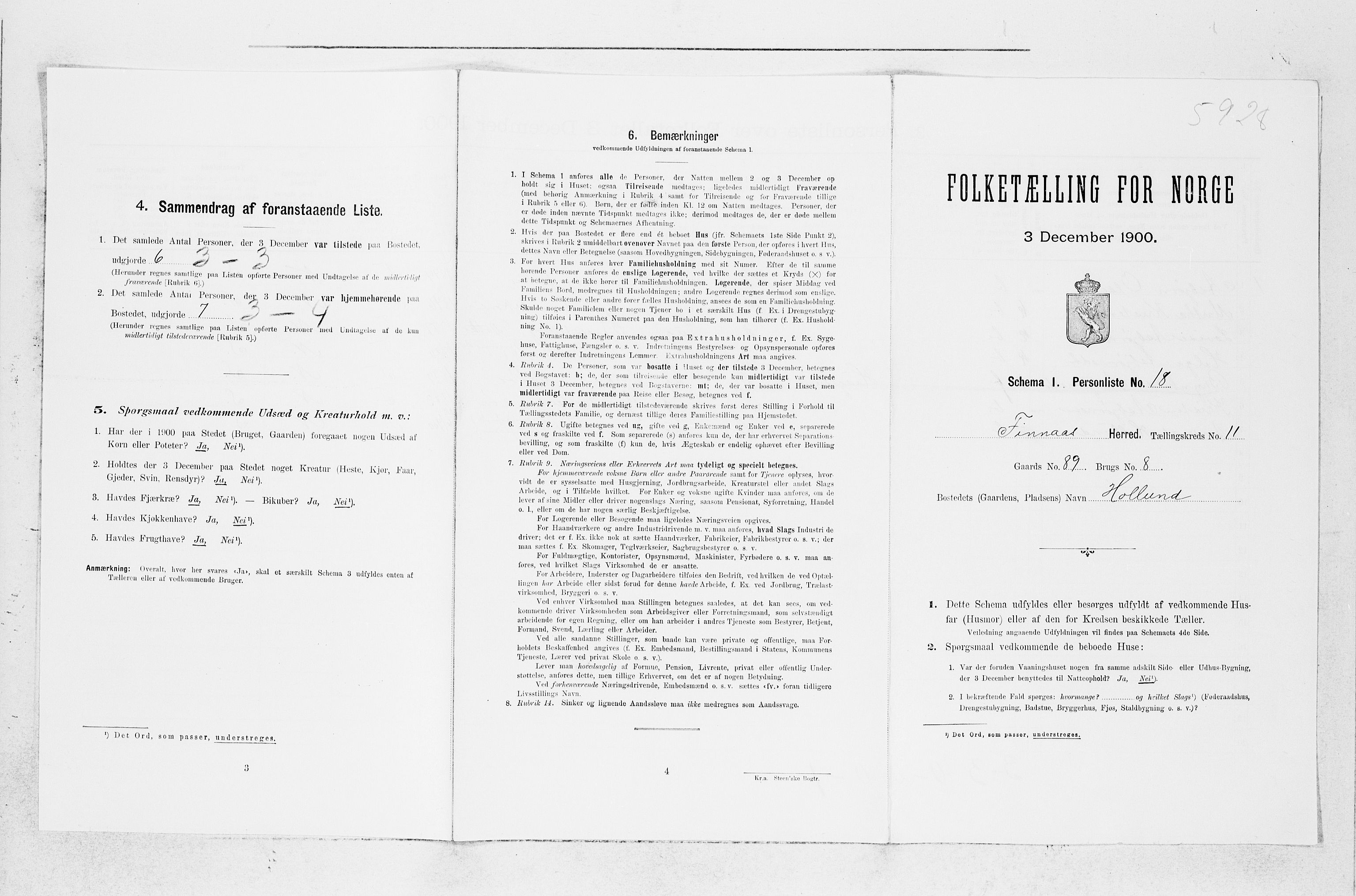 SAB, Folketelling 1900 for 1218 Finnås herred, 1900, s. 1221