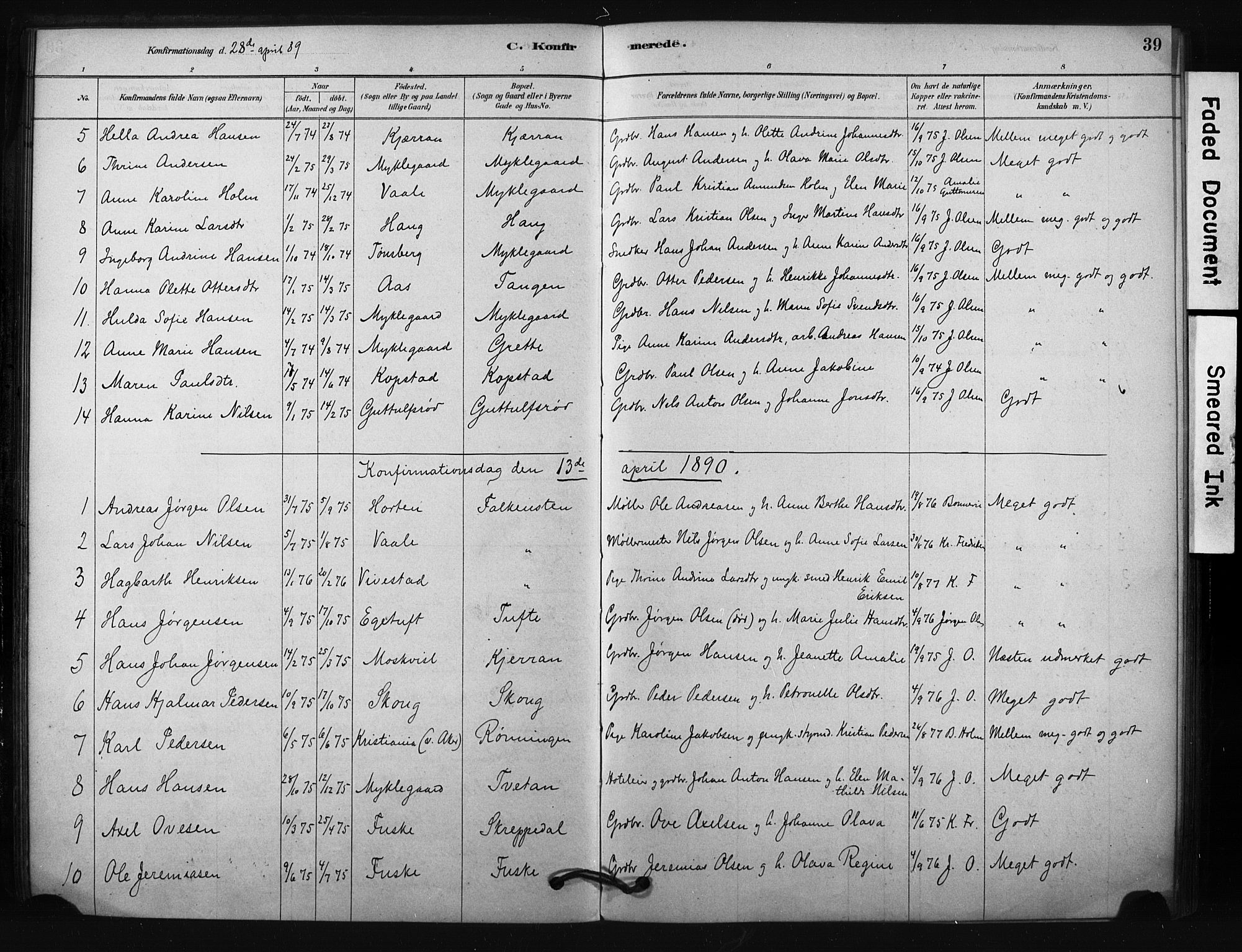 Borre kirkebøker, AV/SAKO-A-338/F/Fc/L0001: Ministerialbok nr. III 1, 1878-1896, s. 39