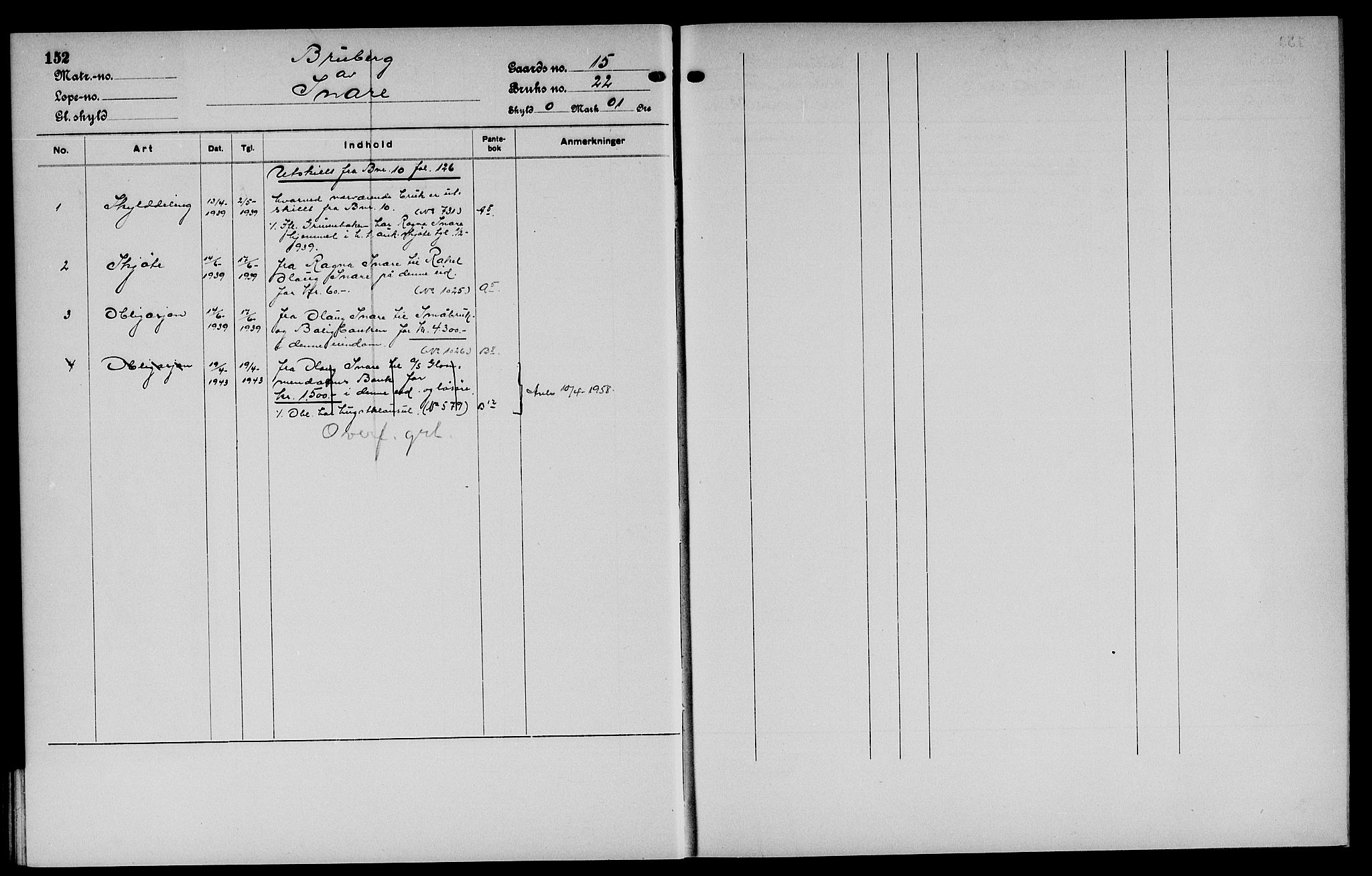 Vinger og Odal sorenskriveri, SAH/TING-022/H/Ha/Hac/Hacc/L0003: Panteregister nr. 3.3, 1923, s. 152