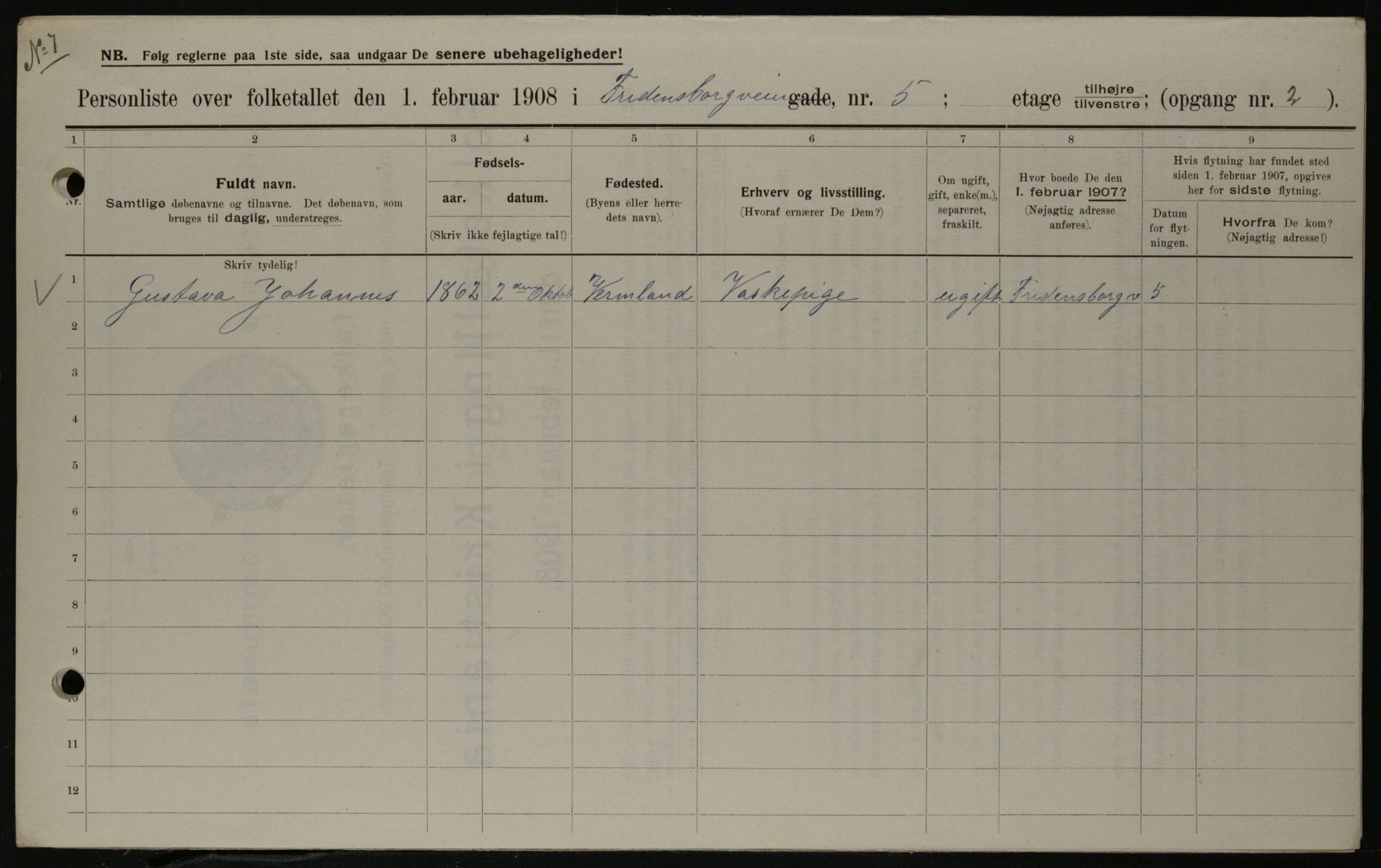 OBA, Kommunal folketelling 1.2.1908 for Kristiania kjøpstad, 1908, s. 23169