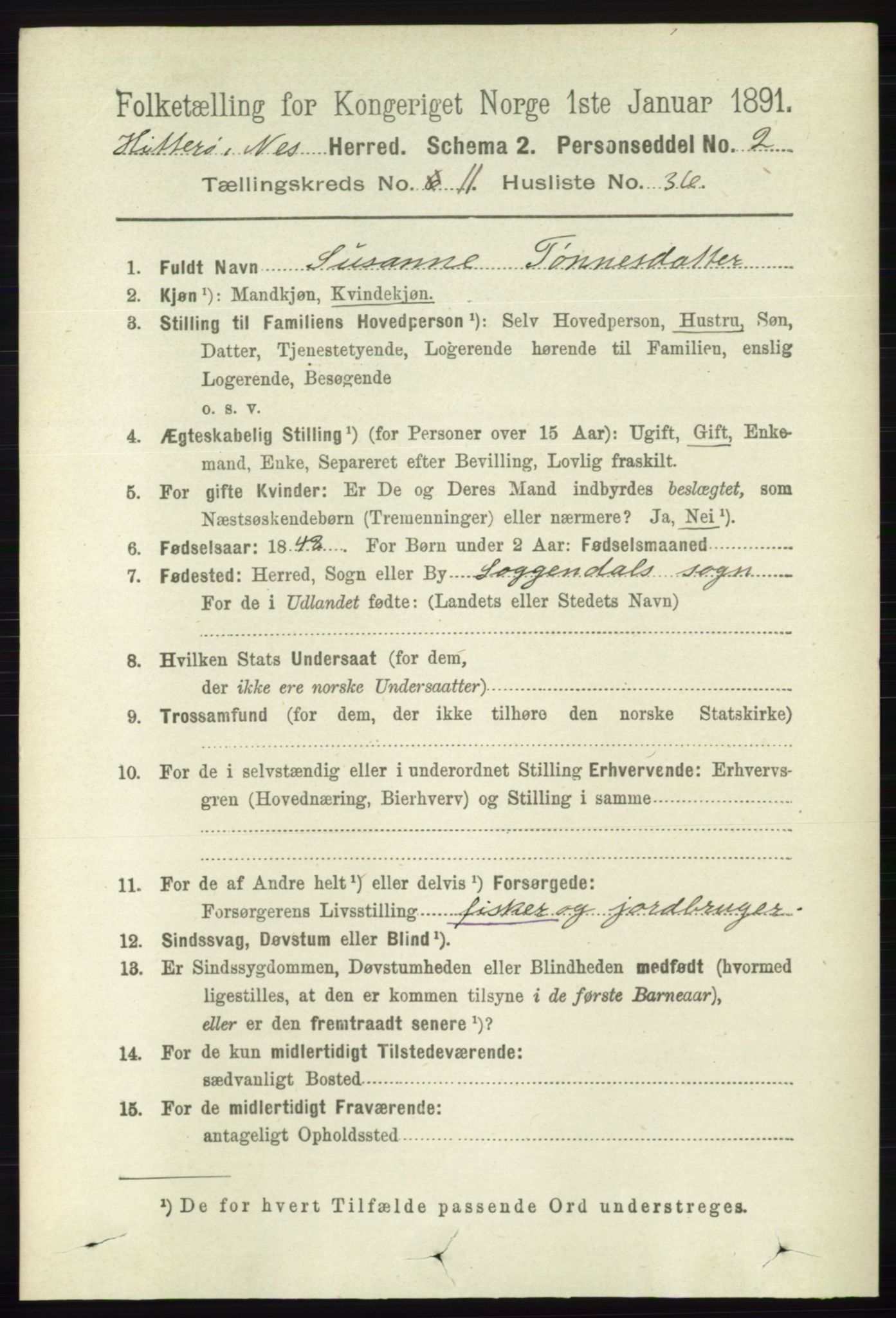 RA, Folketelling 1891 for 1043 Hidra og Nes herred, 1891, s. 4682