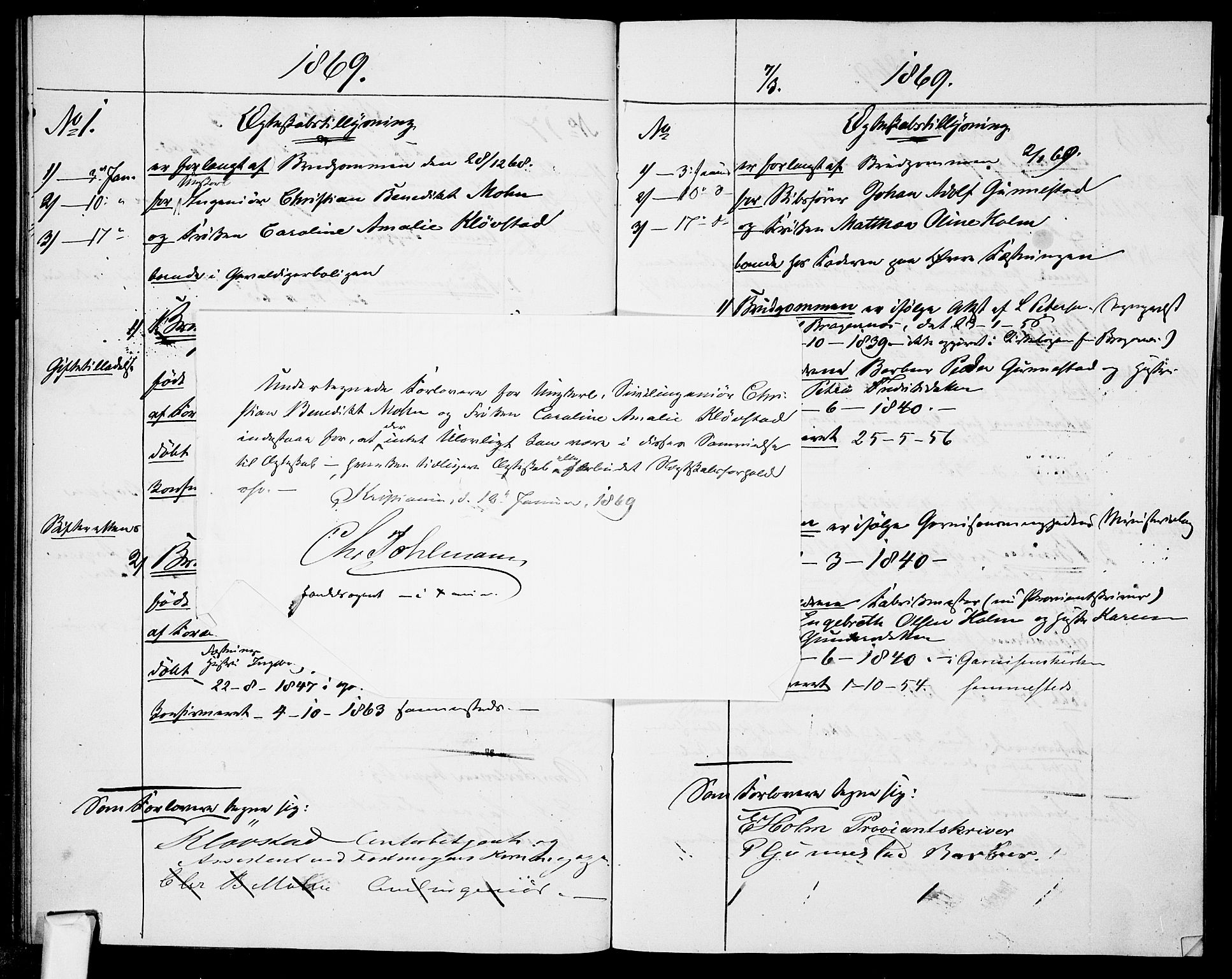 Garnisonsmenigheten Kirkebøker, SAO/A-10846/H/Ha/L0006: Lysningsprotokoll nr. I 6, 1856-1872