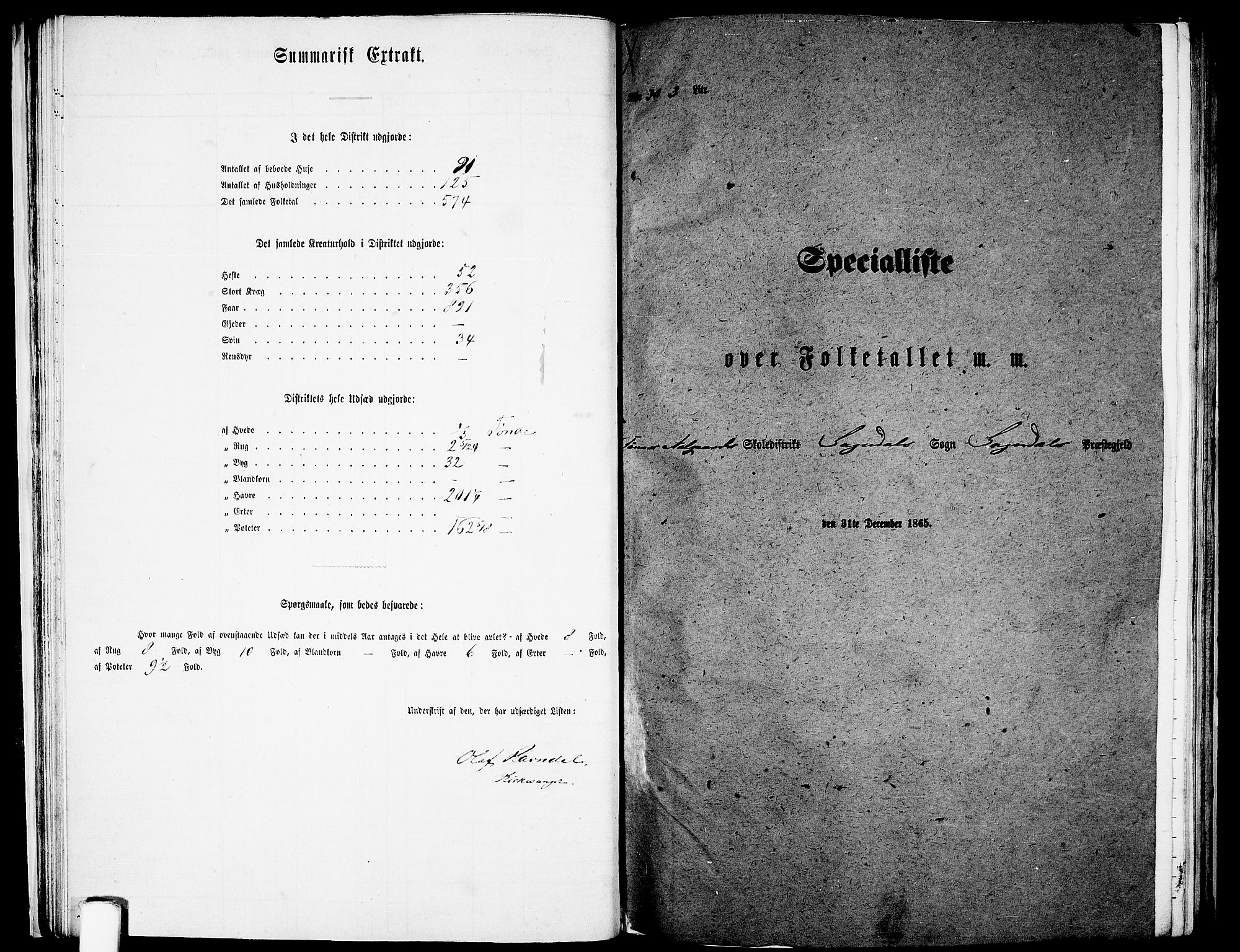 RA, Folketelling 1865 for 1111P Sokndal prestegjeld, 1865, s. 31