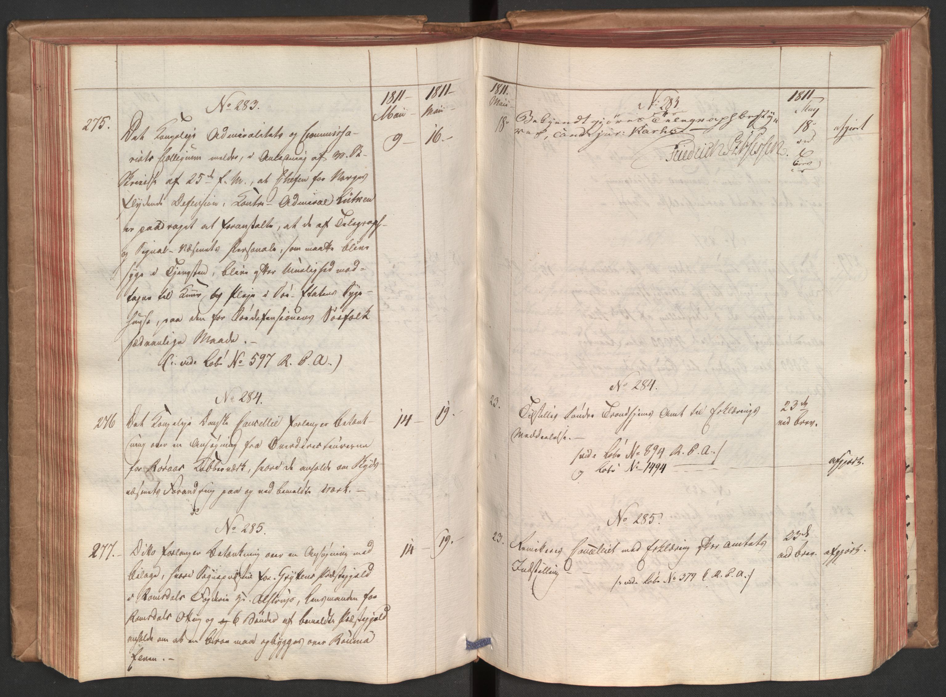 Stattholderembetet 1810-1814, 1. kontor (Kontor A), AV/RA-EA-2872/Aa/L0001: Kollegial referatprotokoll,  j.nr. 1-564,  l.nr. 1-610, 1810-1811, s. 112