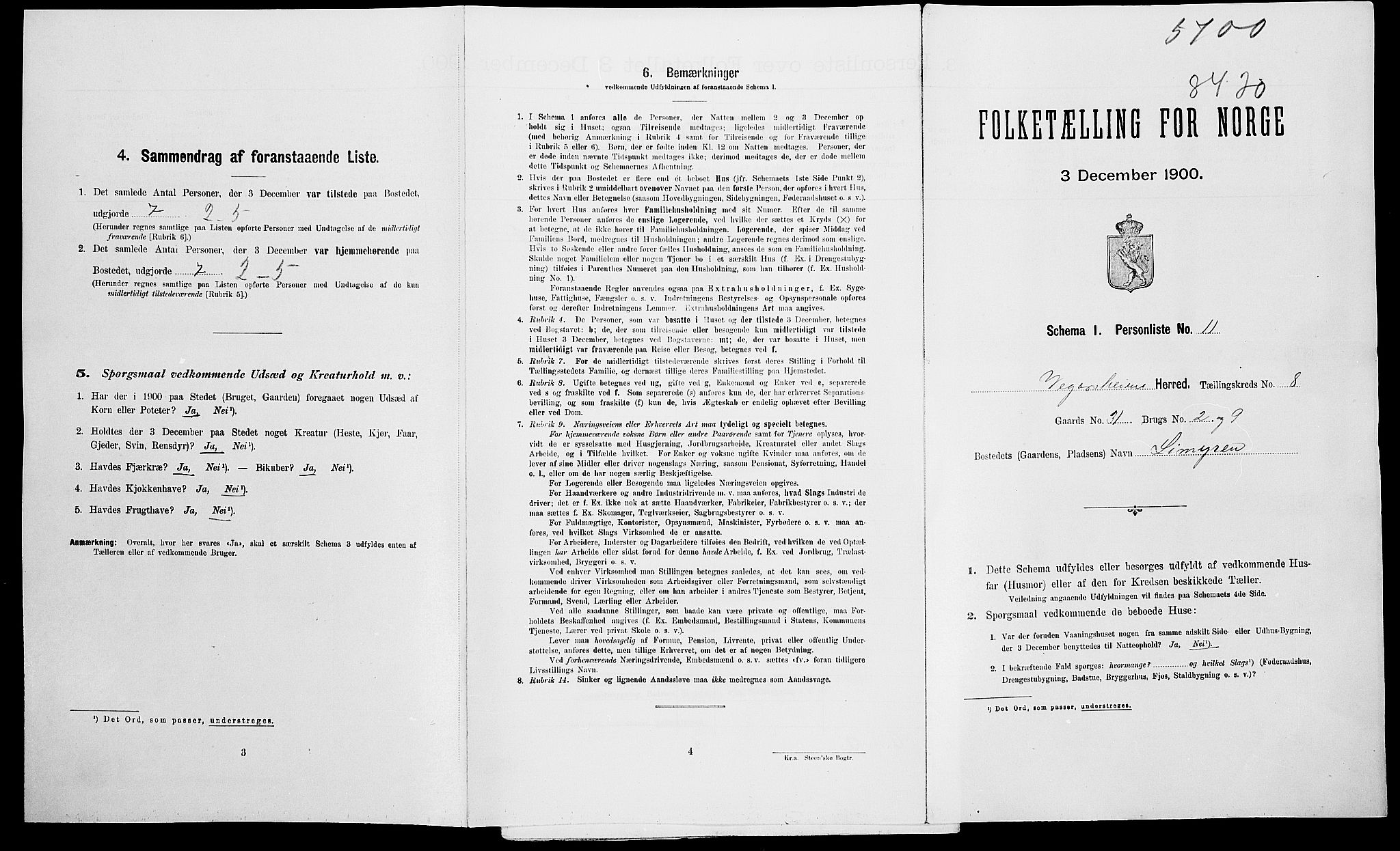 SAK, Folketelling 1900 for 0912 Vegårshei herred, 1900, s. 73