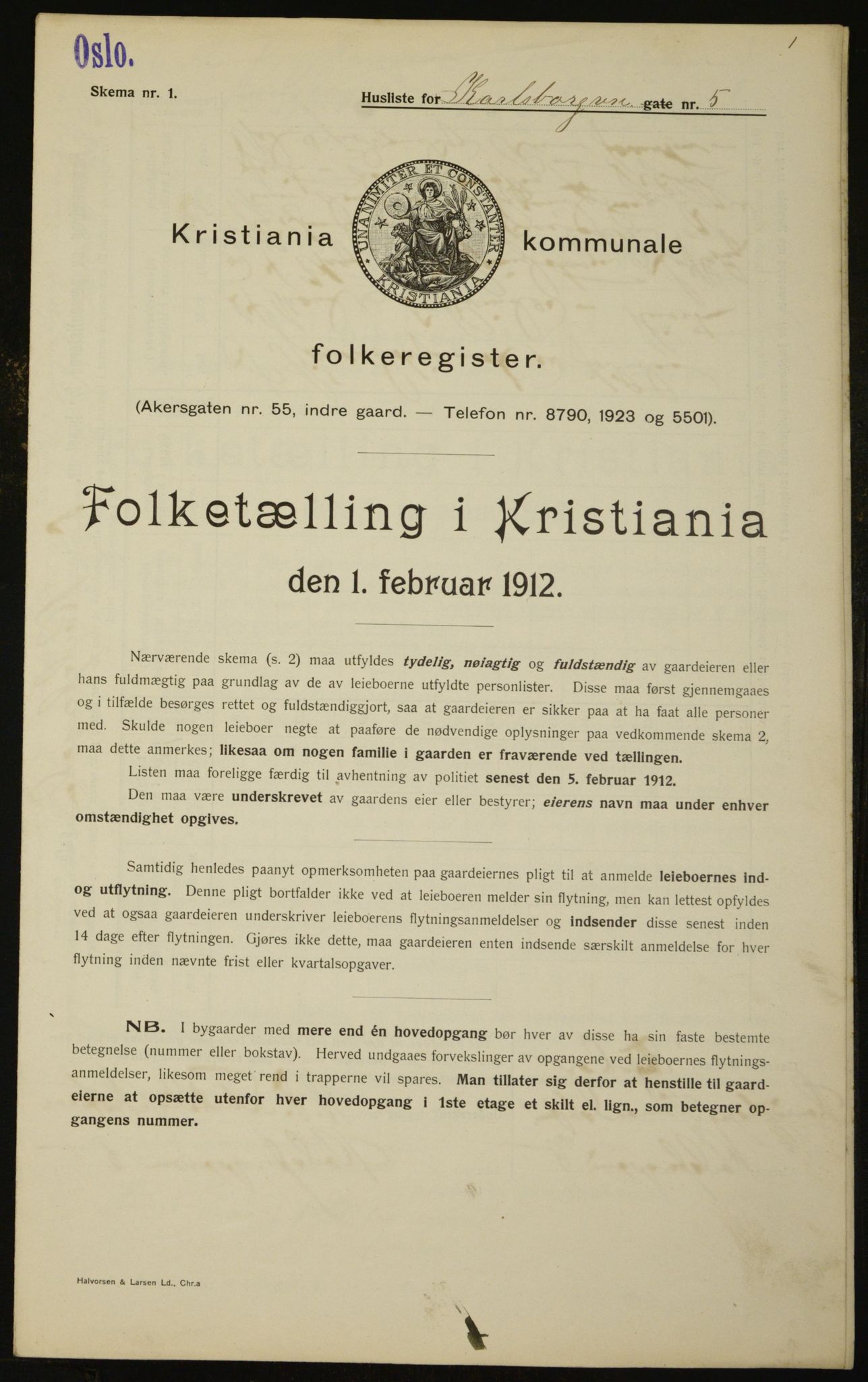 OBA, Kommunal folketelling 1.2.1912 for Kristiania, 1912, s. 49263