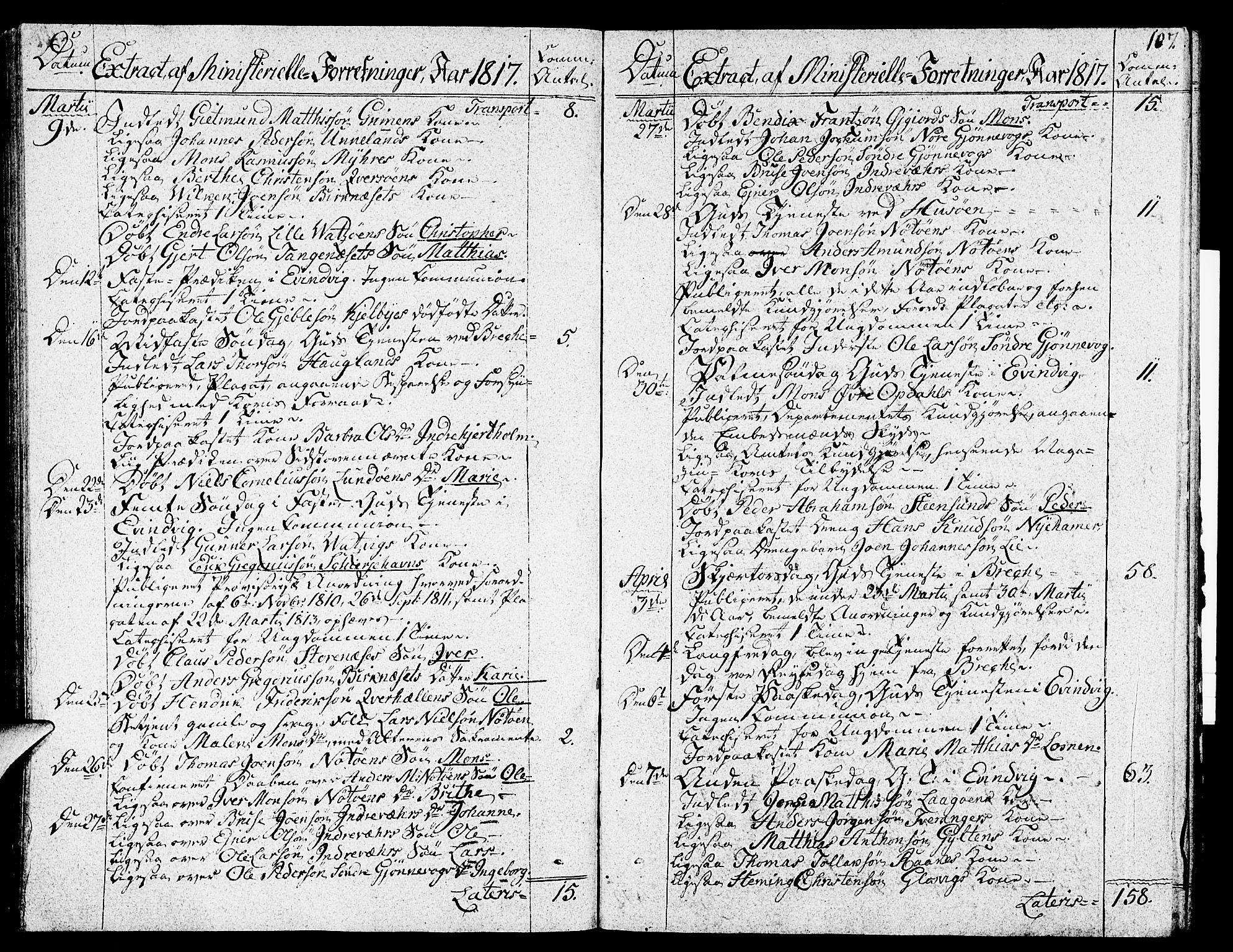 Gulen sokneprestembete, AV/SAB-A-80201/H/Haa/Haaa/L0017: Ministerialbok nr. A 17, 1809-1825, s. 107