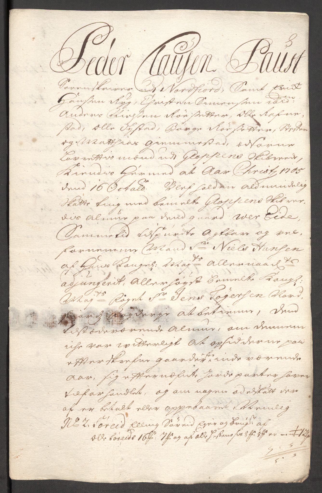 Rentekammeret inntil 1814, Reviderte regnskaper, Fogderegnskap, RA/EA-4092/R53/L3429: Fogderegnskap Sunn- og Nordfjord, 1705, s. 148