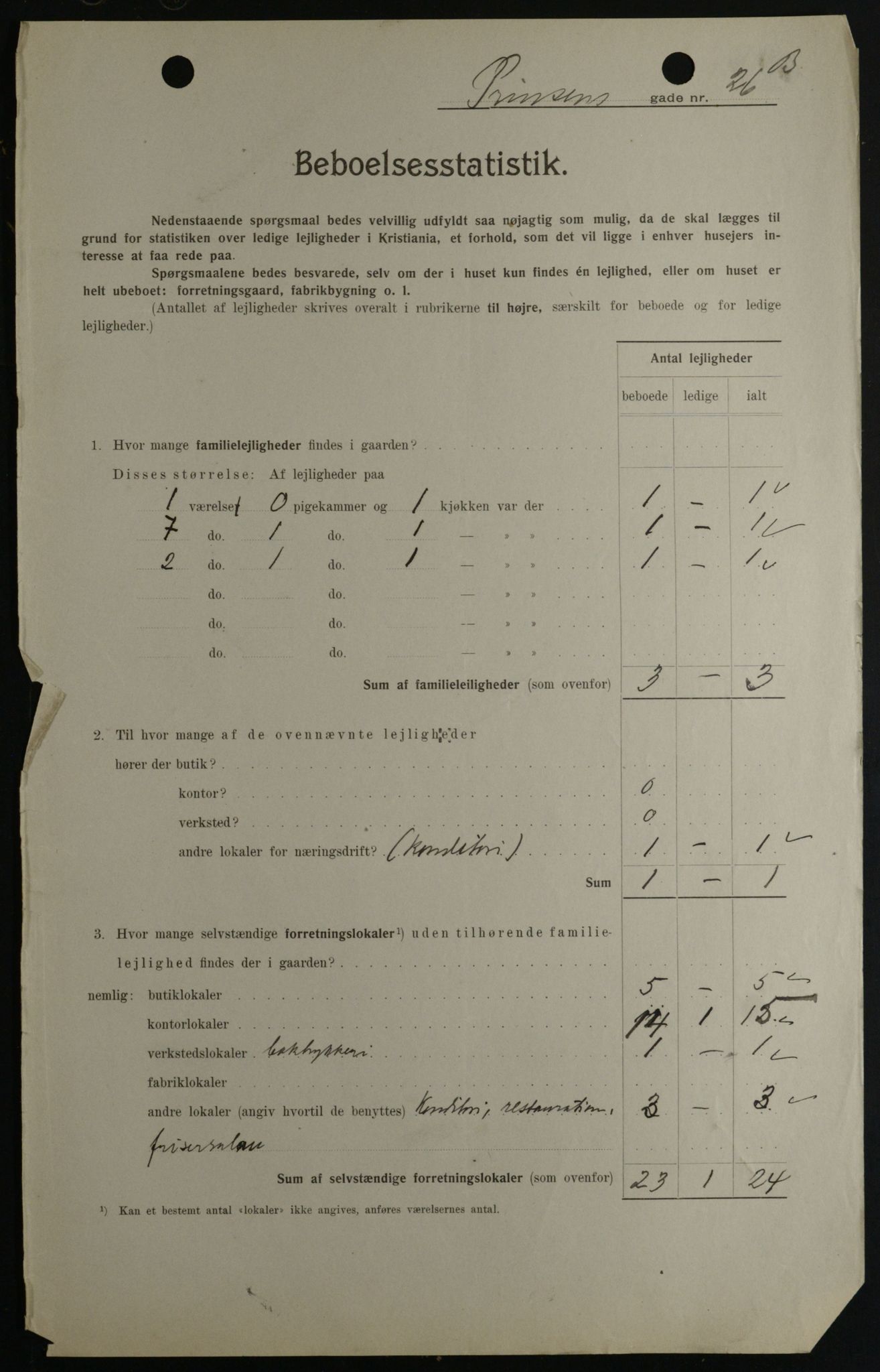 OBA, Kommunal folketelling 1.2.1908 for Kristiania kjøpstad, 1908, s. 73014