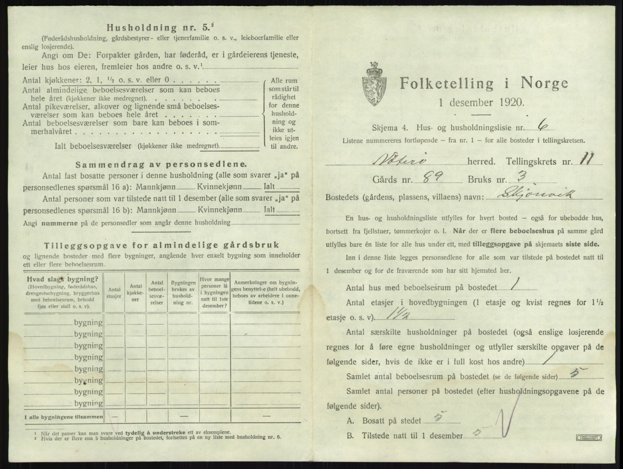 SAKO, Folketelling 1920 for 0722 Nøtterøy herred, 1920, s. 2220