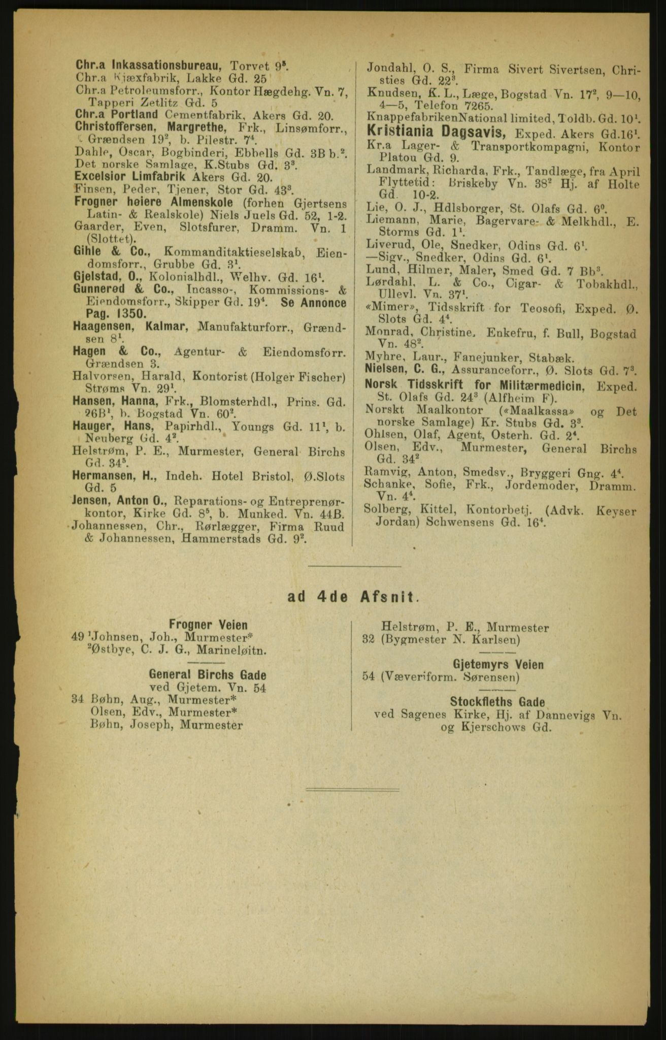 Kristiania/Oslo adressebok, PUBL/-, 1900