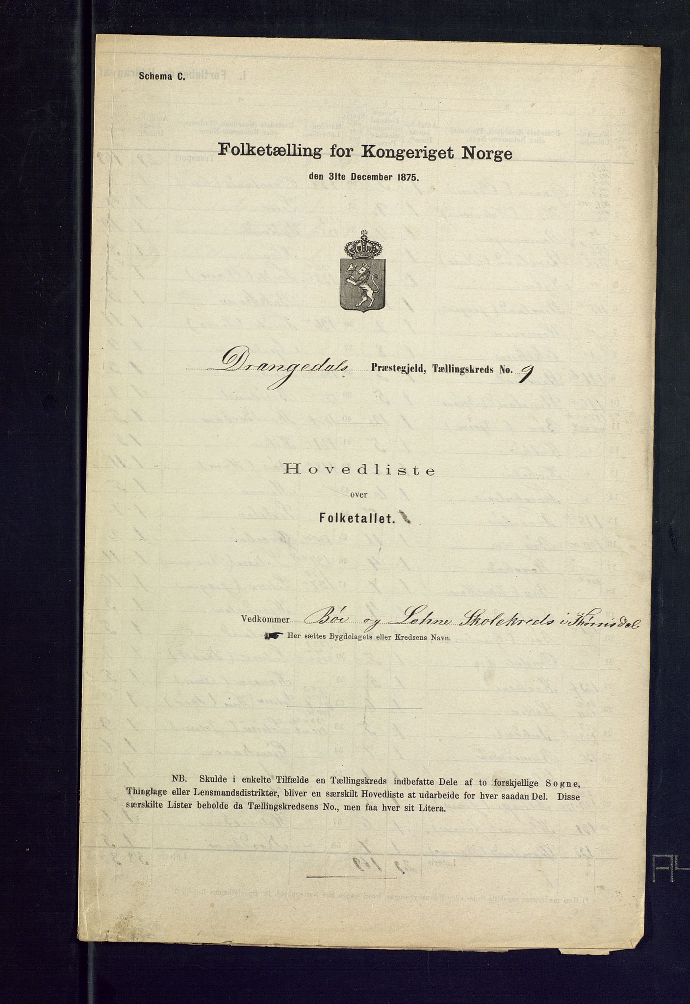 SAKO, Folketelling 1875 for 0817P Drangedal prestegjeld, 1875, s. 37