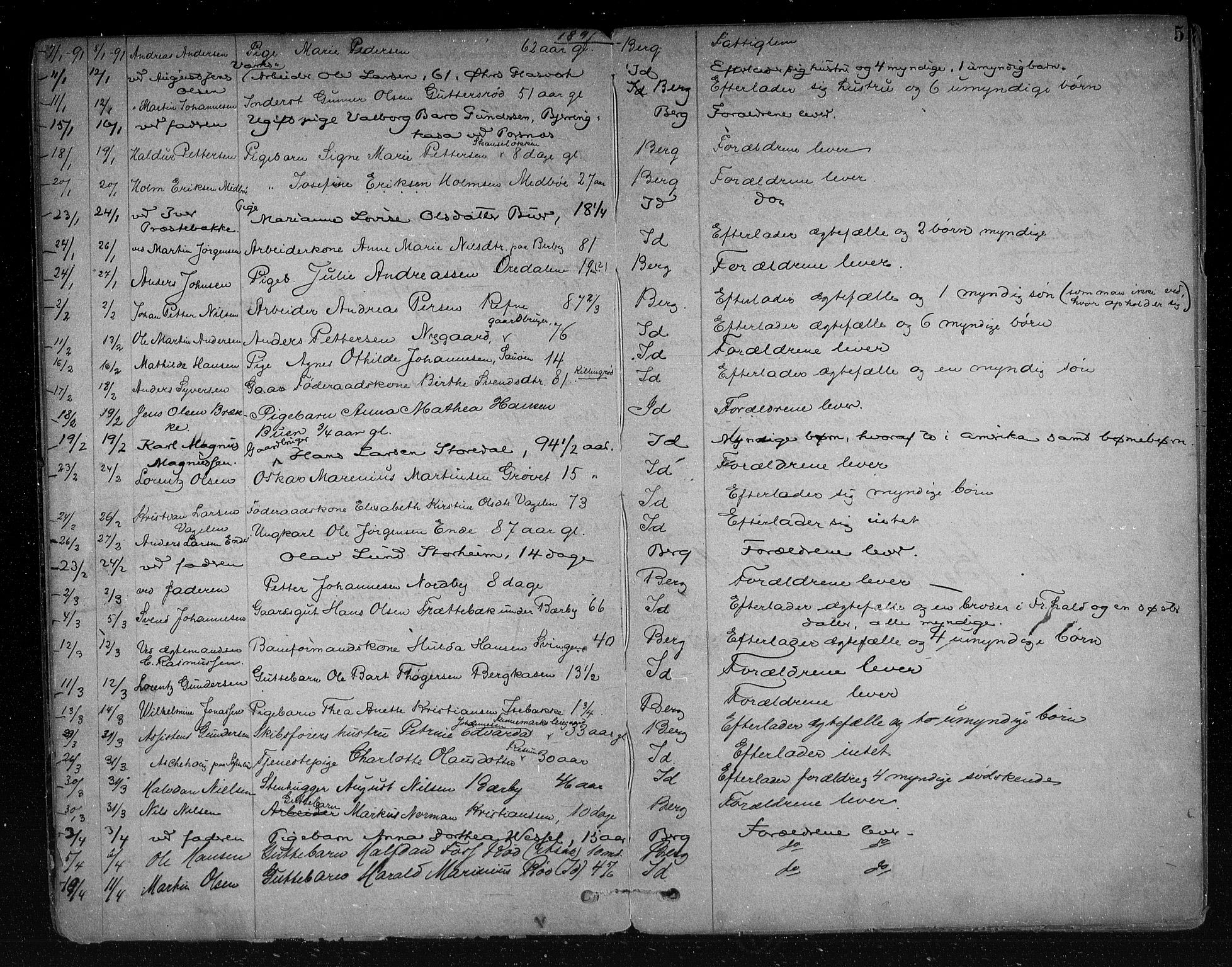 Idd og Marker sorenskriveri, AV/SAO-A-10283/H/Ha/Haa/L0001/0002: Dødsanmeldelsesprotokoller / Dødsanmeldelsesprotokoll, 1890-1895, s. 5