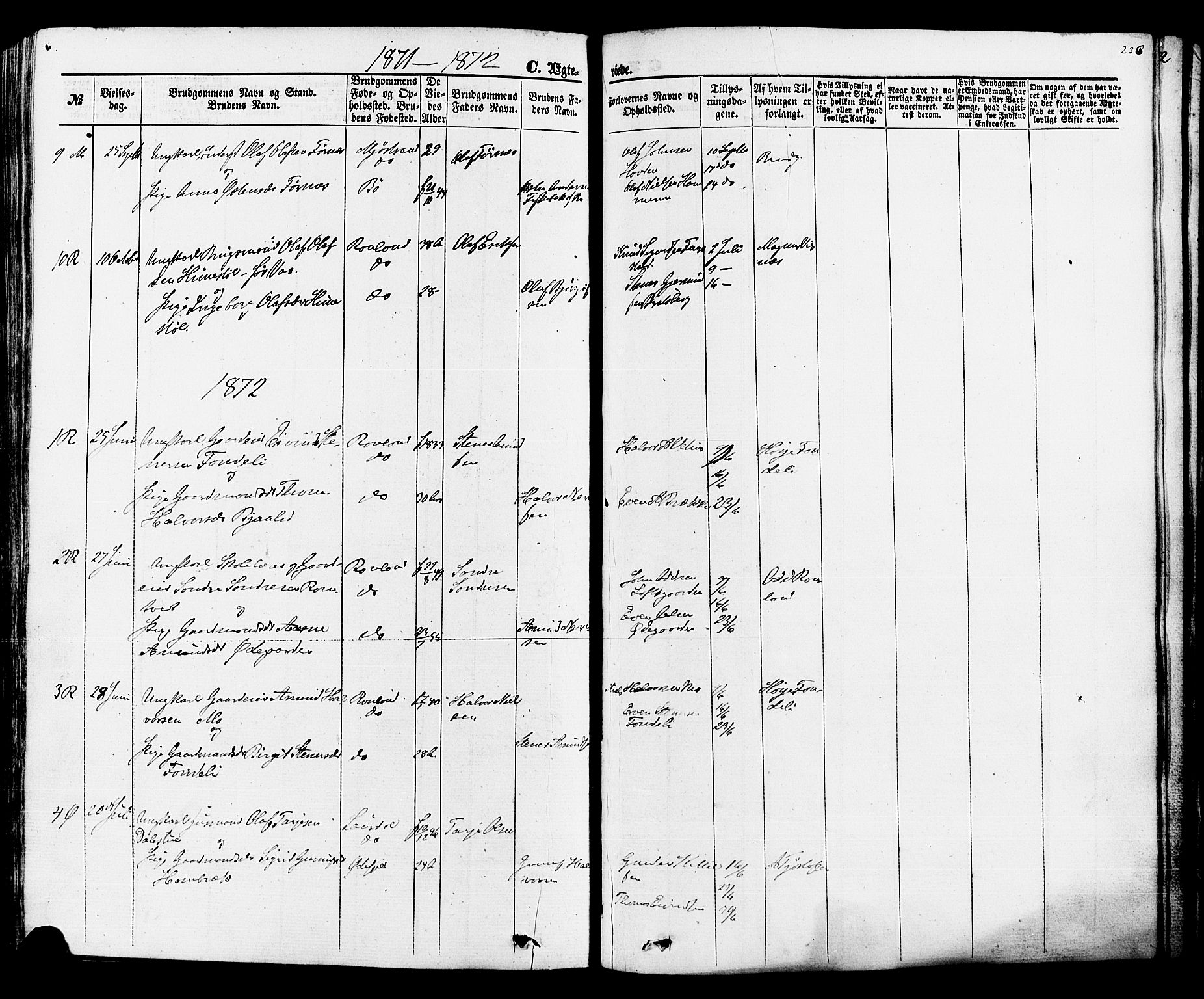 Rauland kirkebøker, AV/SAKO-A-292/F/Fa/L0003: Ministerialbok nr. I 3, 1859-1886, s. 236