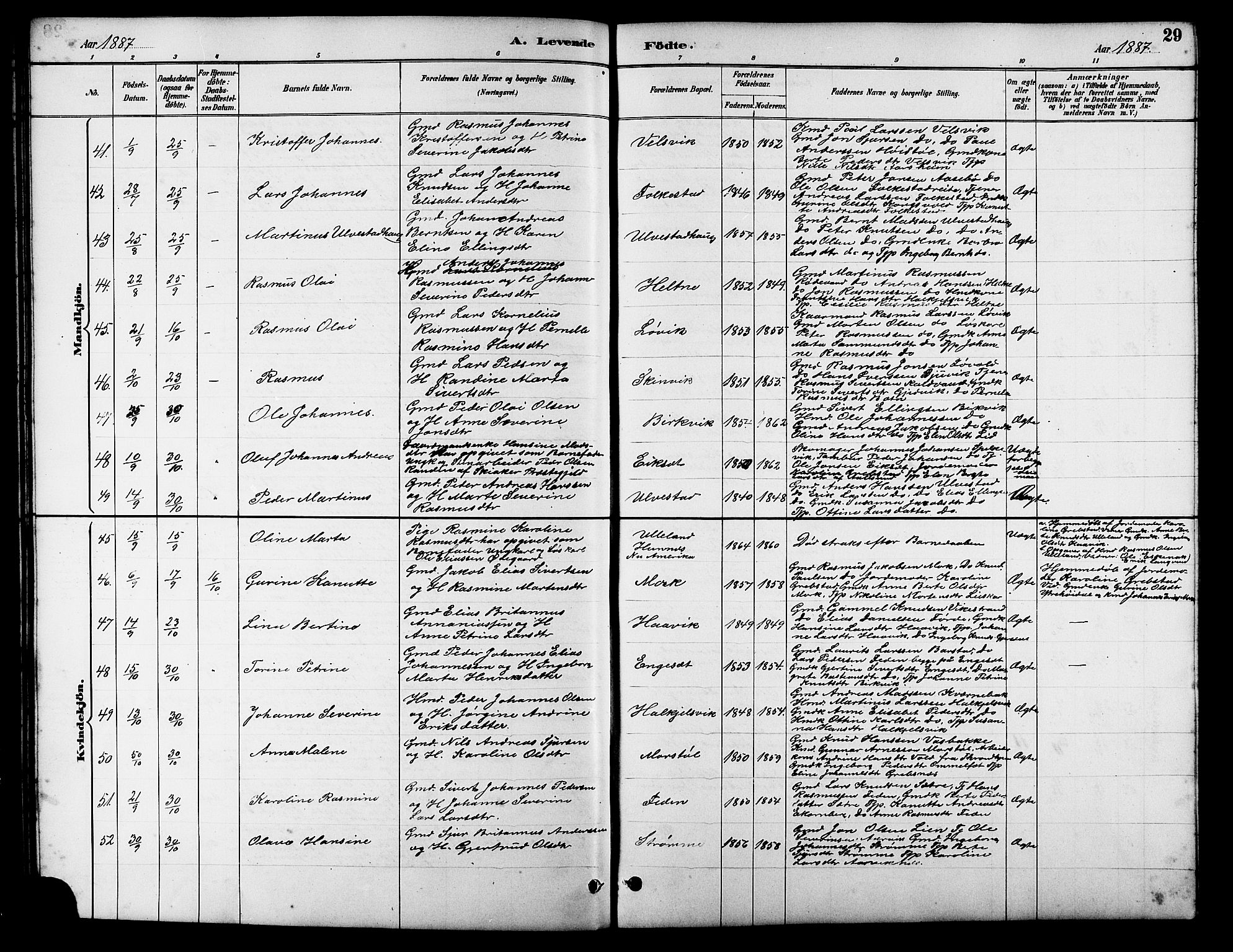 Ministerialprotokoller, klokkerbøker og fødselsregistre - Møre og Romsdal, AV/SAT-A-1454/511/L0158: Klokkerbok nr. 511C04, 1884-1903, s. 29
