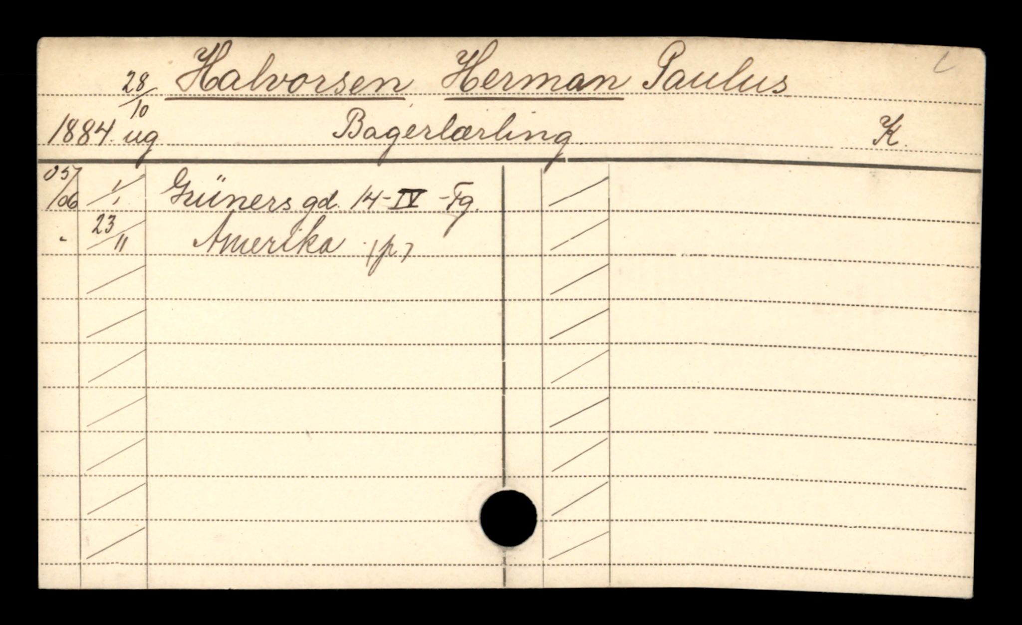 Oslo folkeregister, Registerkort, AV/SAO-A-11715/D/Da/L0028: Menn: Halvorsen Herman - Hansen Arnt, 1906-1919