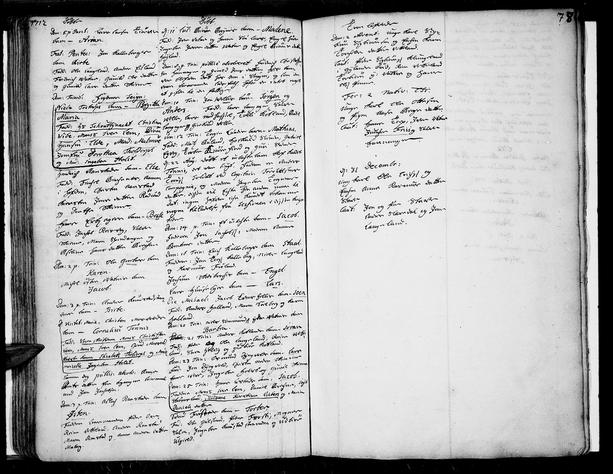 Lista sokneprestkontor, AV/SAK-1111-0027/F/Fa/L0001: Ministerialbok nr. A 1 /1, 1691-1715, s. 78