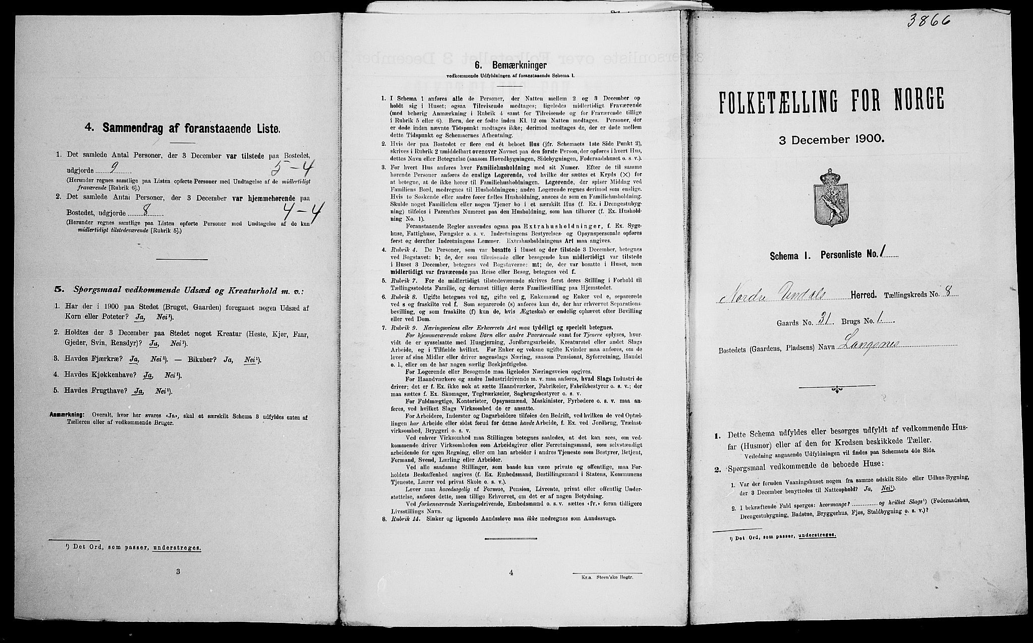 SAK, Folketelling 1900 for 1028 Nord-Audnedal herred, 1900, s. 762
