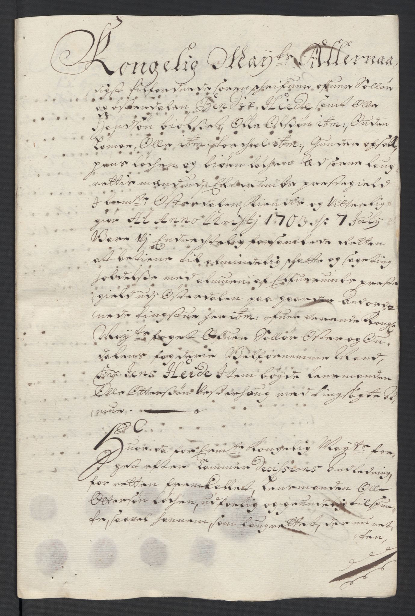 Rentekammeret inntil 1814, Reviderte regnskaper, Fogderegnskap, AV/RA-EA-4092/R13/L0841: Fogderegnskap Solør, Odal og Østerdal, 1703, s. 258