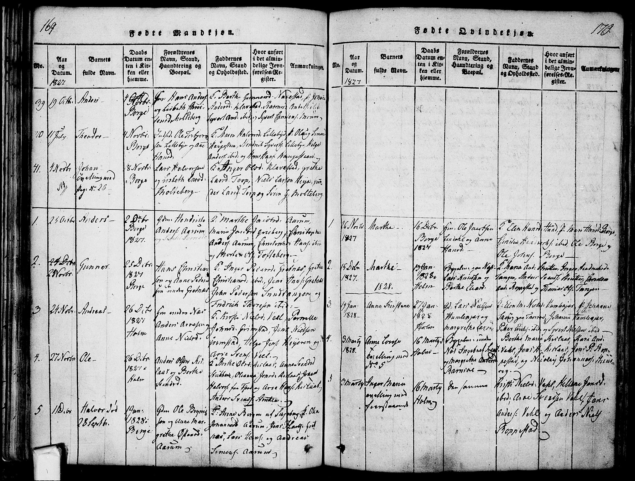 Borge prestekontor Kirkebøker, SAO/A-10903/F/Fa/L0003: Ministerialbok nr. I 3, 1815-1836, s. 169-170