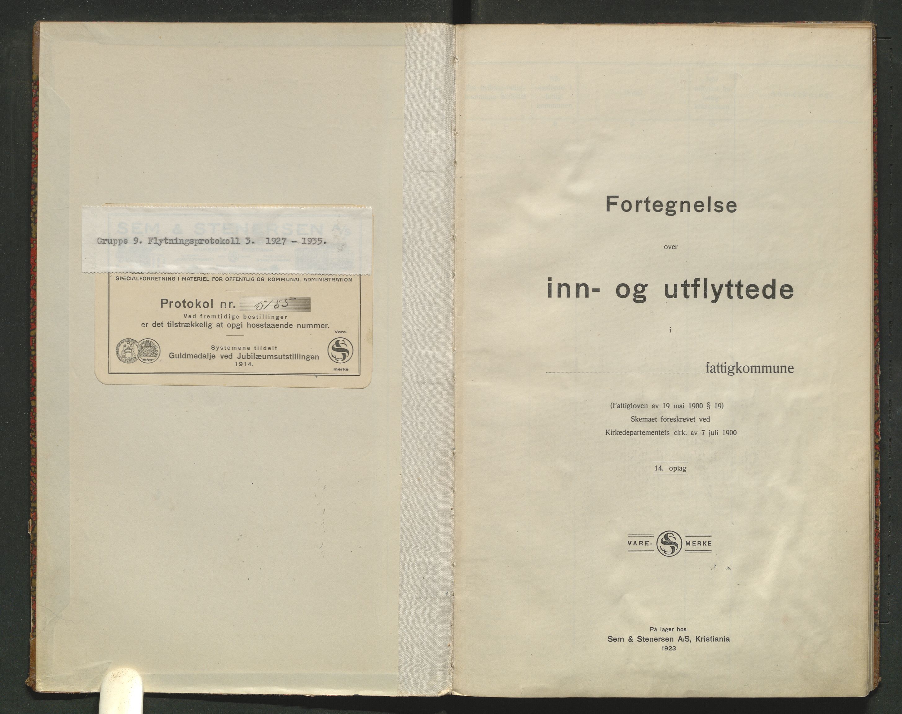 Gran lensmannskontor, AV/SAH-LOG-010/N/Na/L0003: Protokoll over inn- og utflyttede, 1927-1935