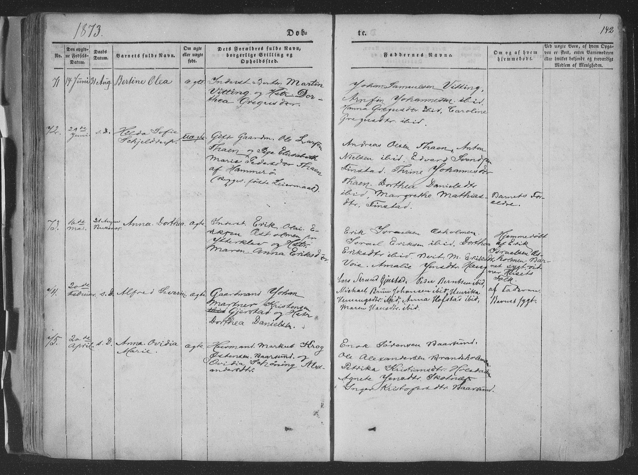 Ministerialprotokoller, klokkerbøker og fødselsregistre - Nordland, AV/SAT-A-1459/881/L1165: Klokkerbok nr. 881C02, 1854-1876, s. 142