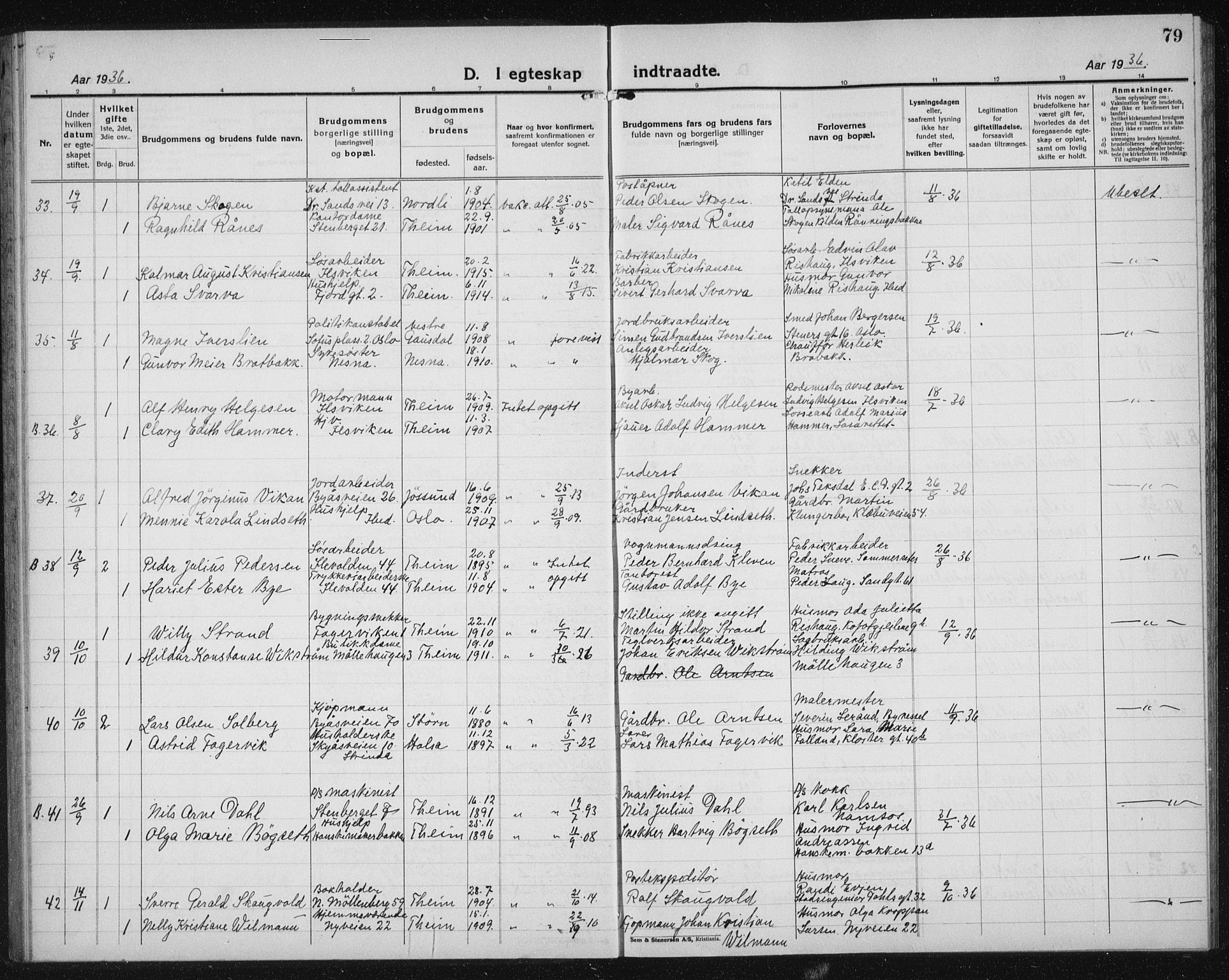 Ministerialprotokoller, klokkerbøker og fødselsregistre - Sør-Trøndelag, SAT/A-1456/603/L0176: Klokkerbok nr. 603C04, 1923-1941, s. 79