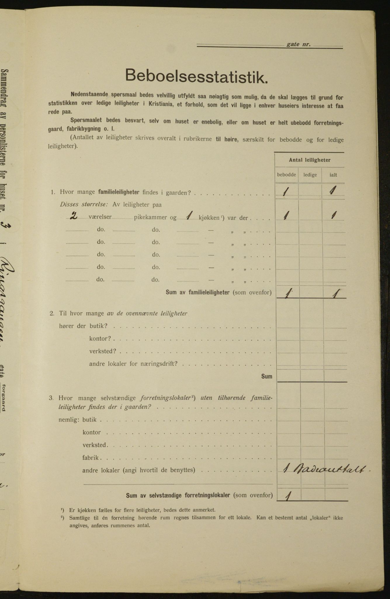 OBA, Kommunal folketelling 1.2.1912 for Kristiania, 1912, s. 83381