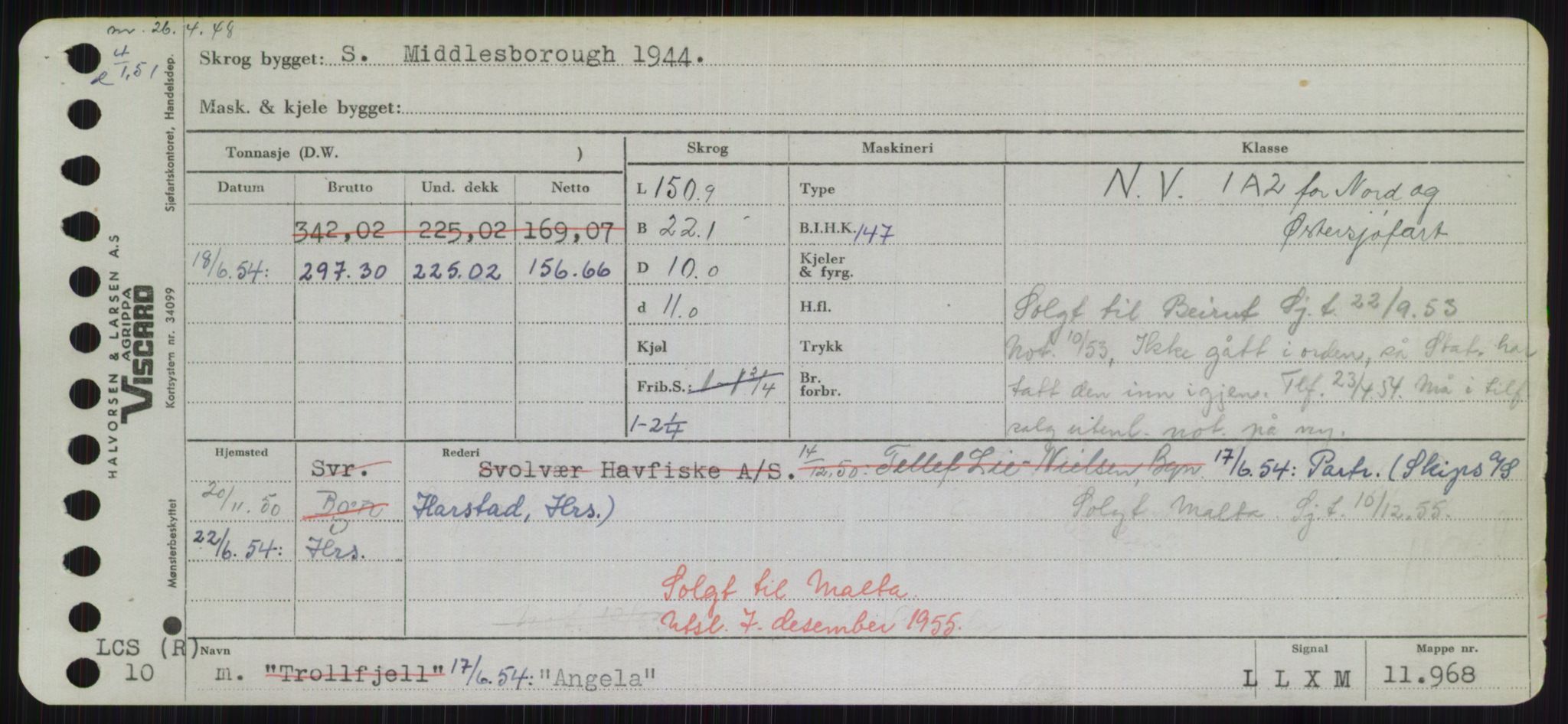 Sjøfartsdirektoratet med forløpere, Skipsmålingen, RA/S-1627/H/Hd/L0001: Fartøy, A-Anv, s. 609