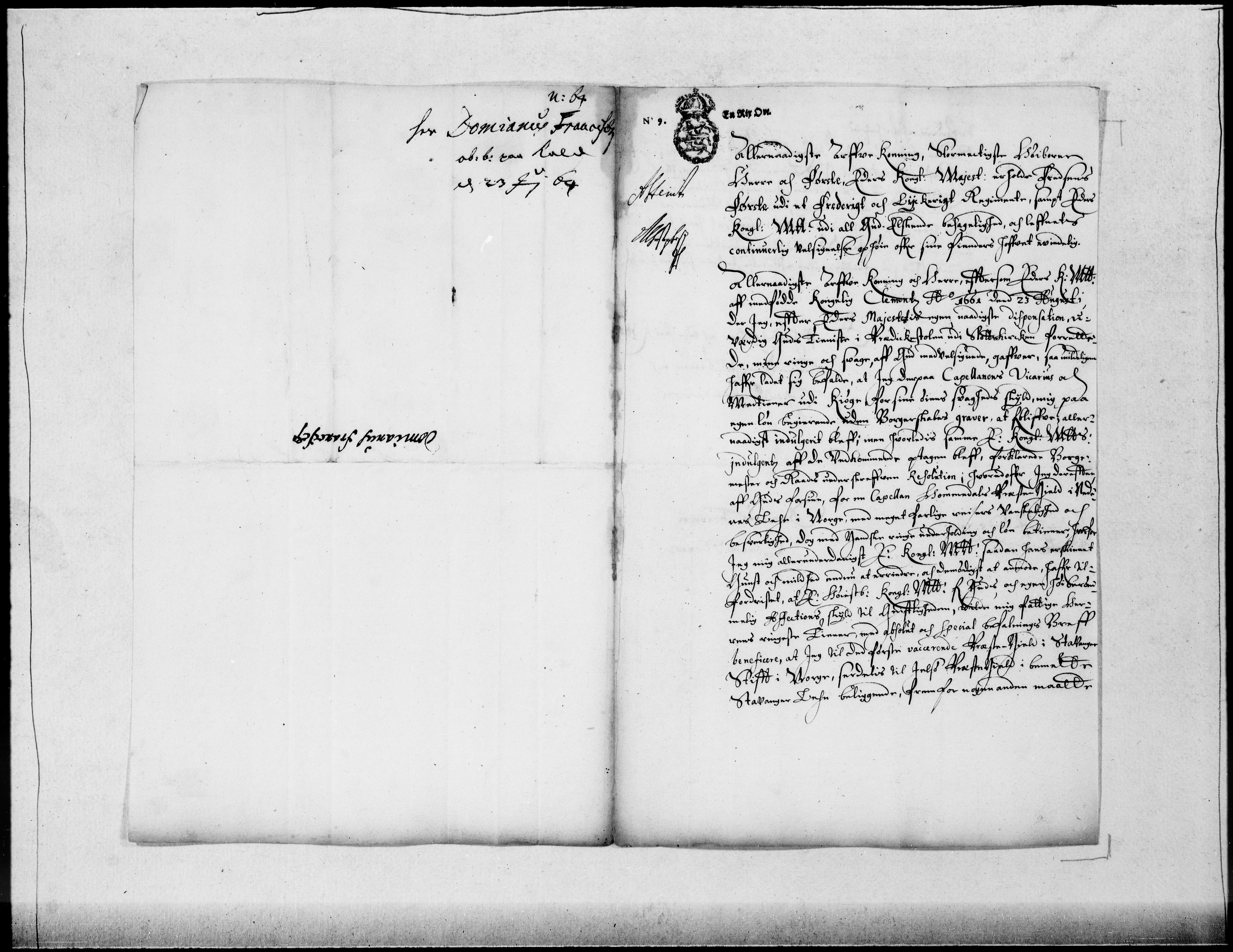 Danske Kanselli 1572-1799, AV/RA-EA-3023/F/Fc/Fcc/Fcca/L0024: Norske innlegg 1572-1799, 1664-1665, s. 64