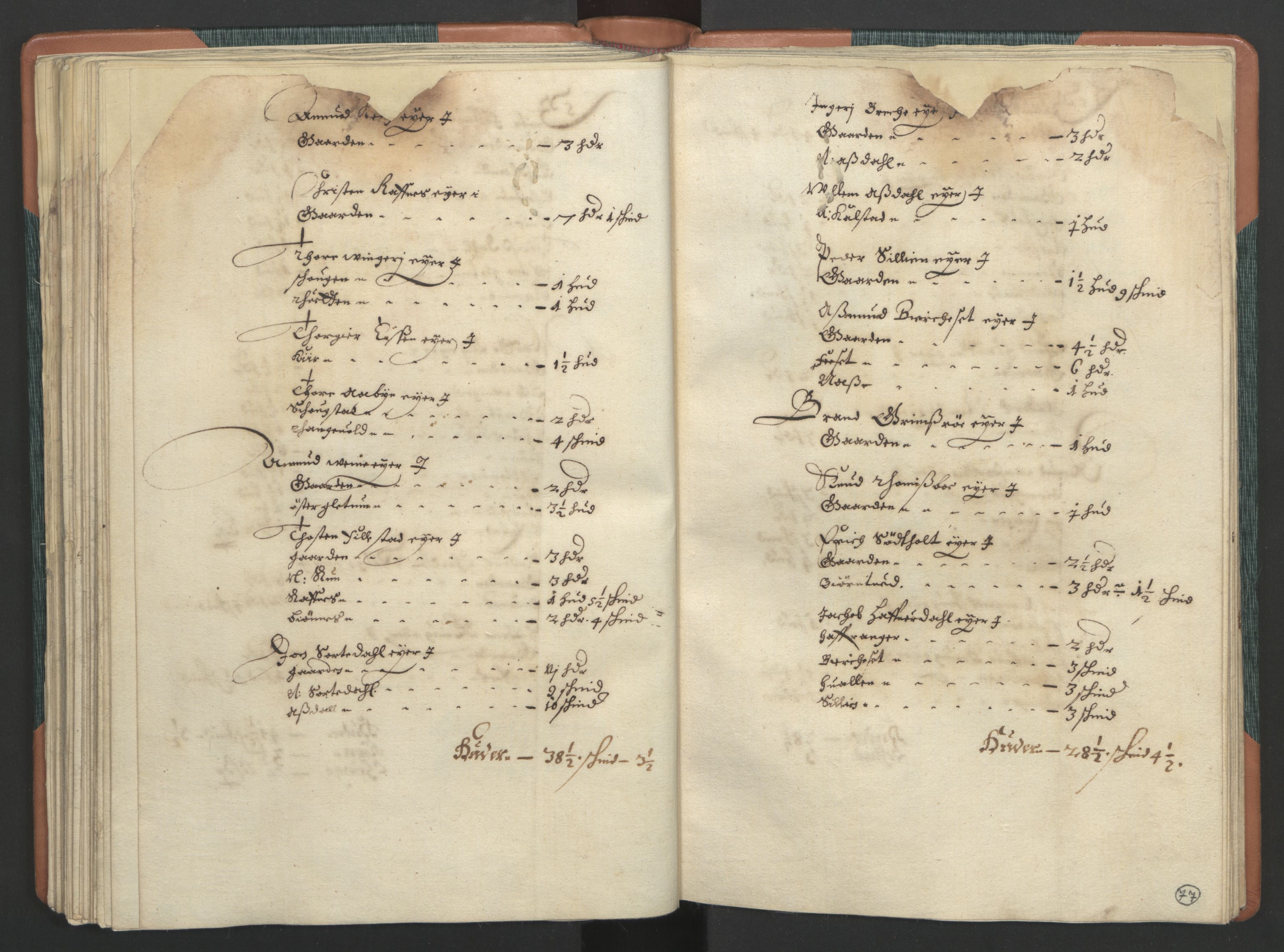 Rentekammeret inntil 1814, Realistisk ordnet avdeling, AV/RA-EA-4070/L/L0018/0004: Skien lagdømme: / Jordebok over odels-, adels-, kjøpe og pantegods, 1661, s. 76b-77a