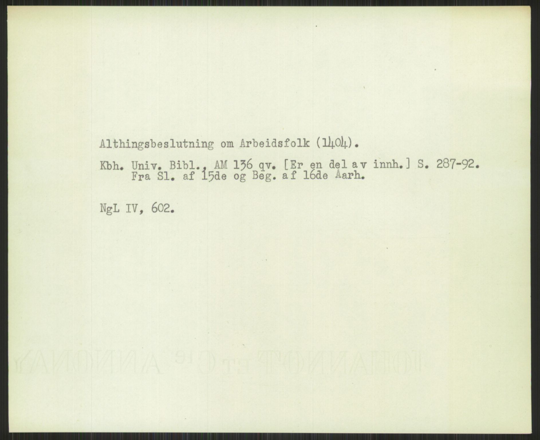 Norsk Historisk Kjeldeskrift-Institutt (NHKI), AV/RA-S-6117/G/Gc/L0030: Tematisk register til Gustav Storms håndskriftbeskrivelser i NgL bd. IV, 1381-1480, s. 257