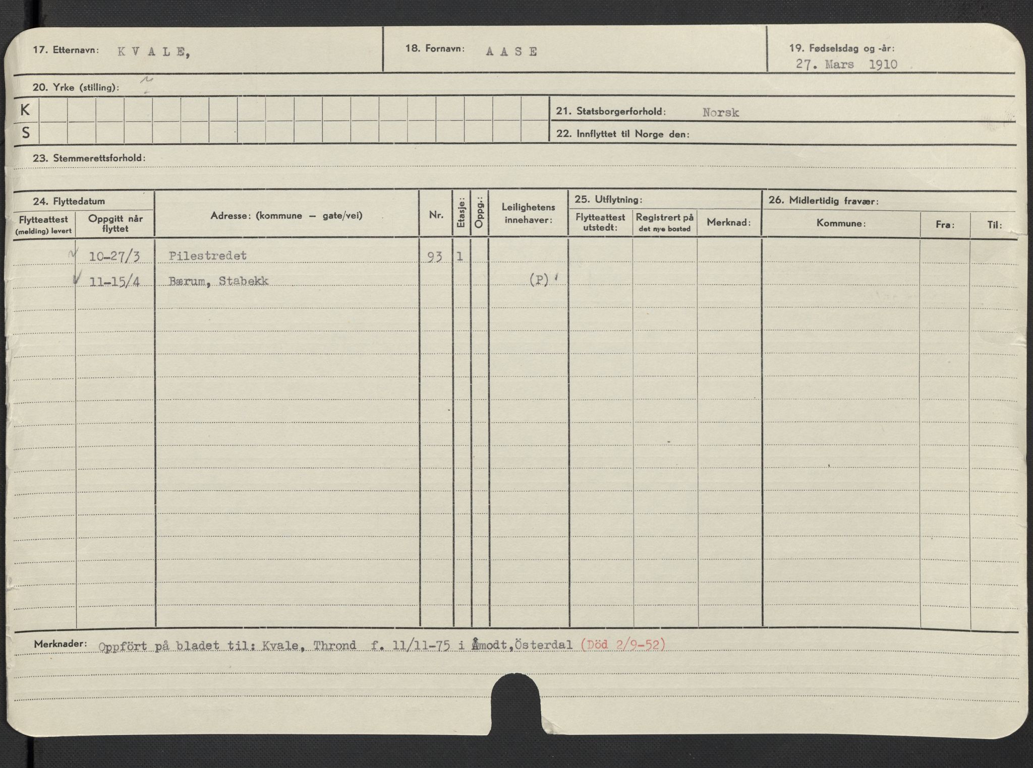 Oslo folkeregister, Registerkort, AV/SAO-A-11715/F/Fa/Fac/L0019: Kvinner, 1906-1914, s. 647a