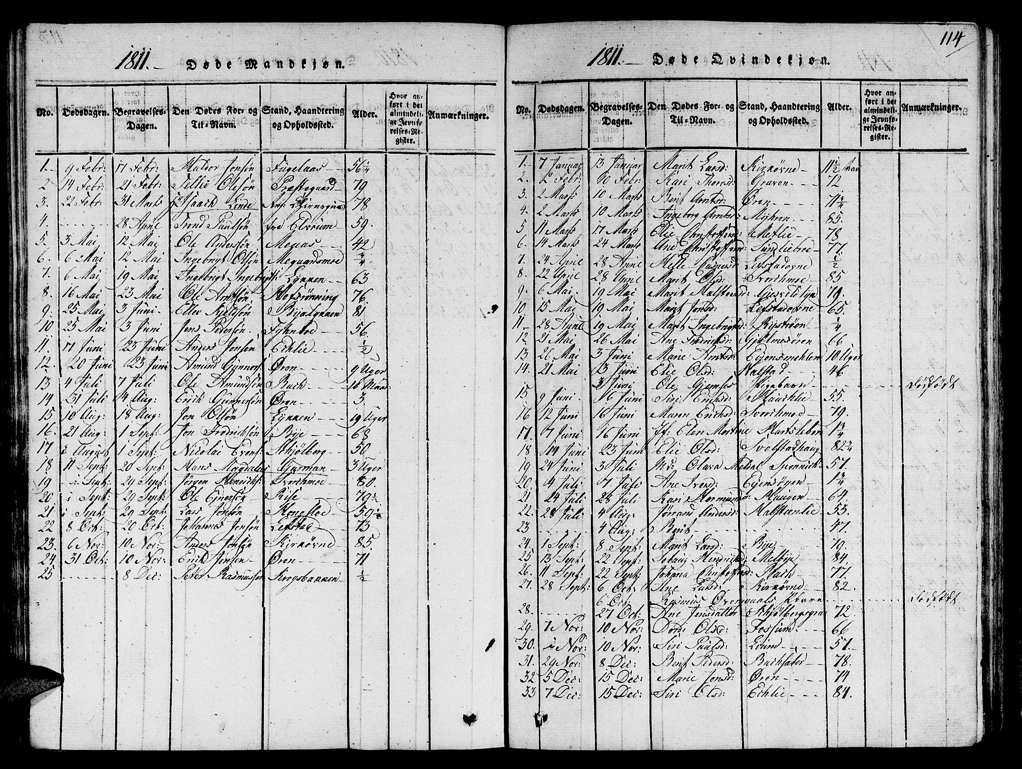 Ministerialprotokoller, klokkerbøker og fødselsregistre - Sør-Trøndelag, SAT/A-1456/668/L0803: Ministerialbok nr. 668A03, 1800-1826, s. 114